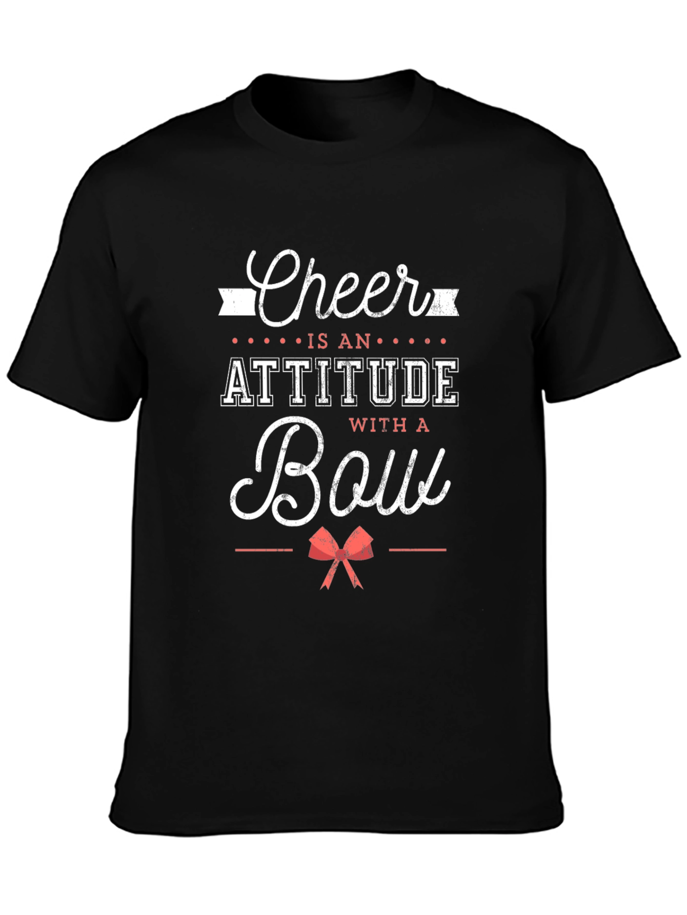 Black Cheer Attitude Bow Graphic Tee view 3
