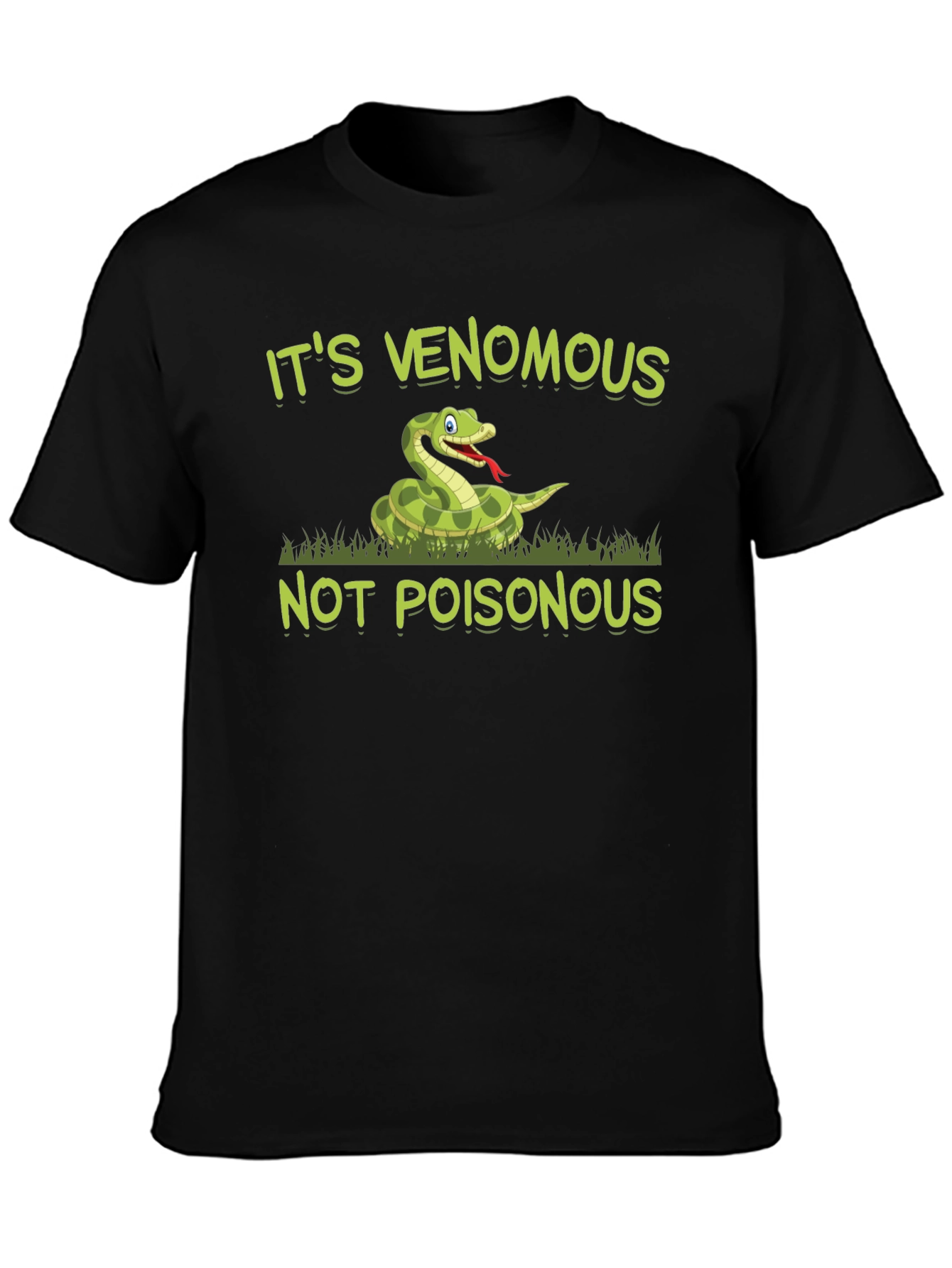 Black Venomous Snake T-Shirt - Funny Reptile Graphic Tee view 3