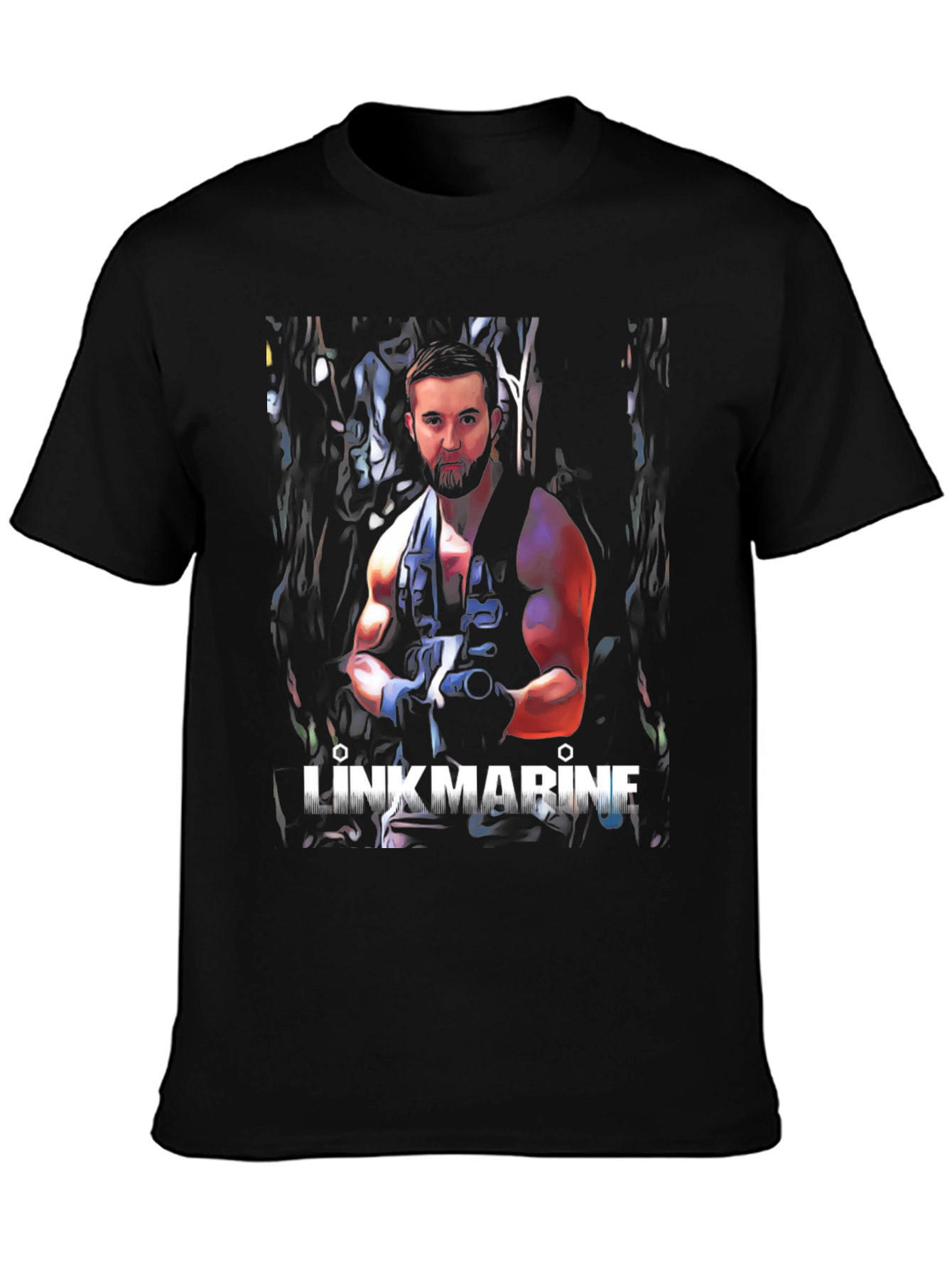 Black Link Marine Graphic T-Shirt - Black view 3