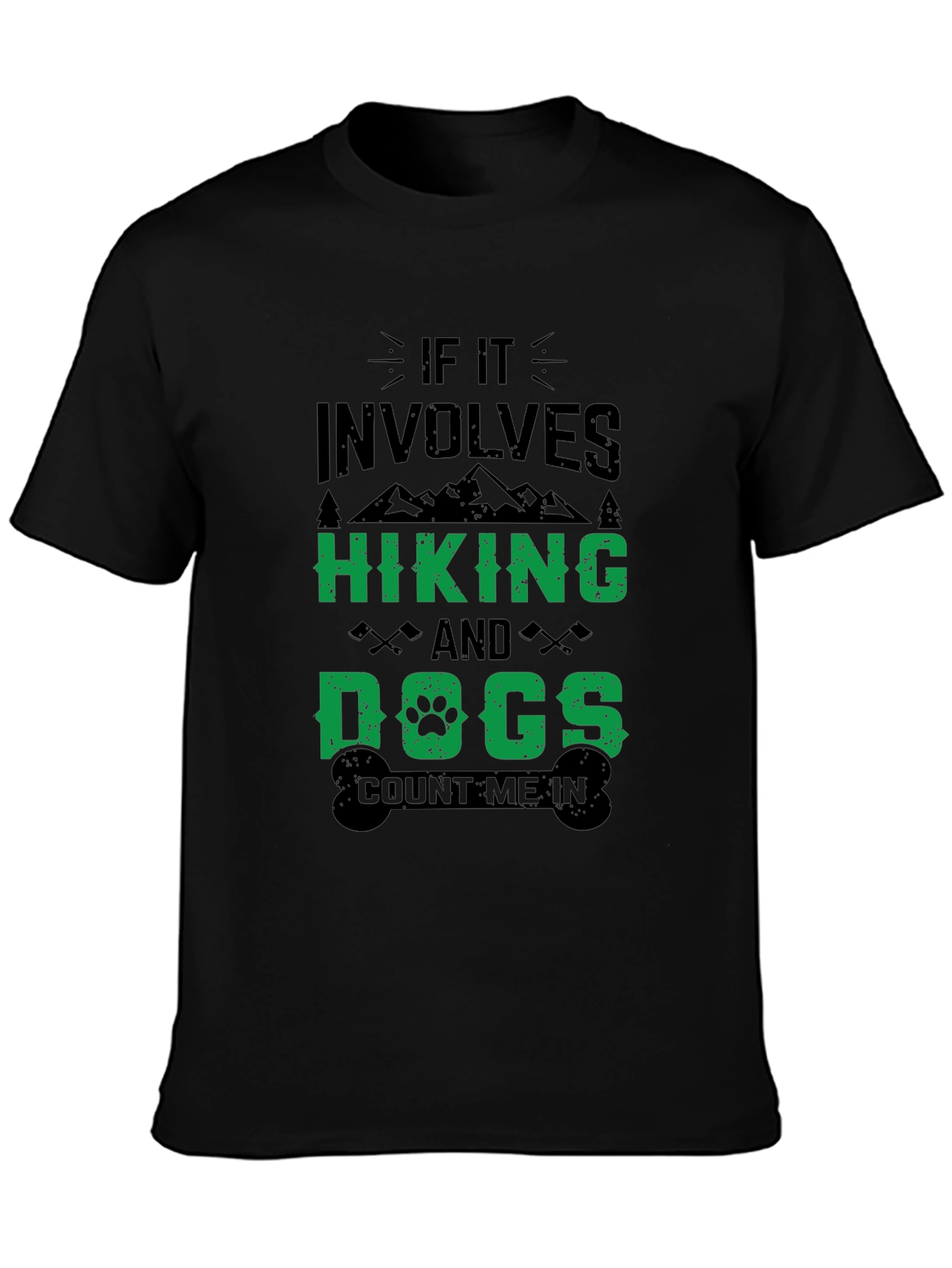 Black Hiking Dogs T-Shirt - Adventure Ready view 3