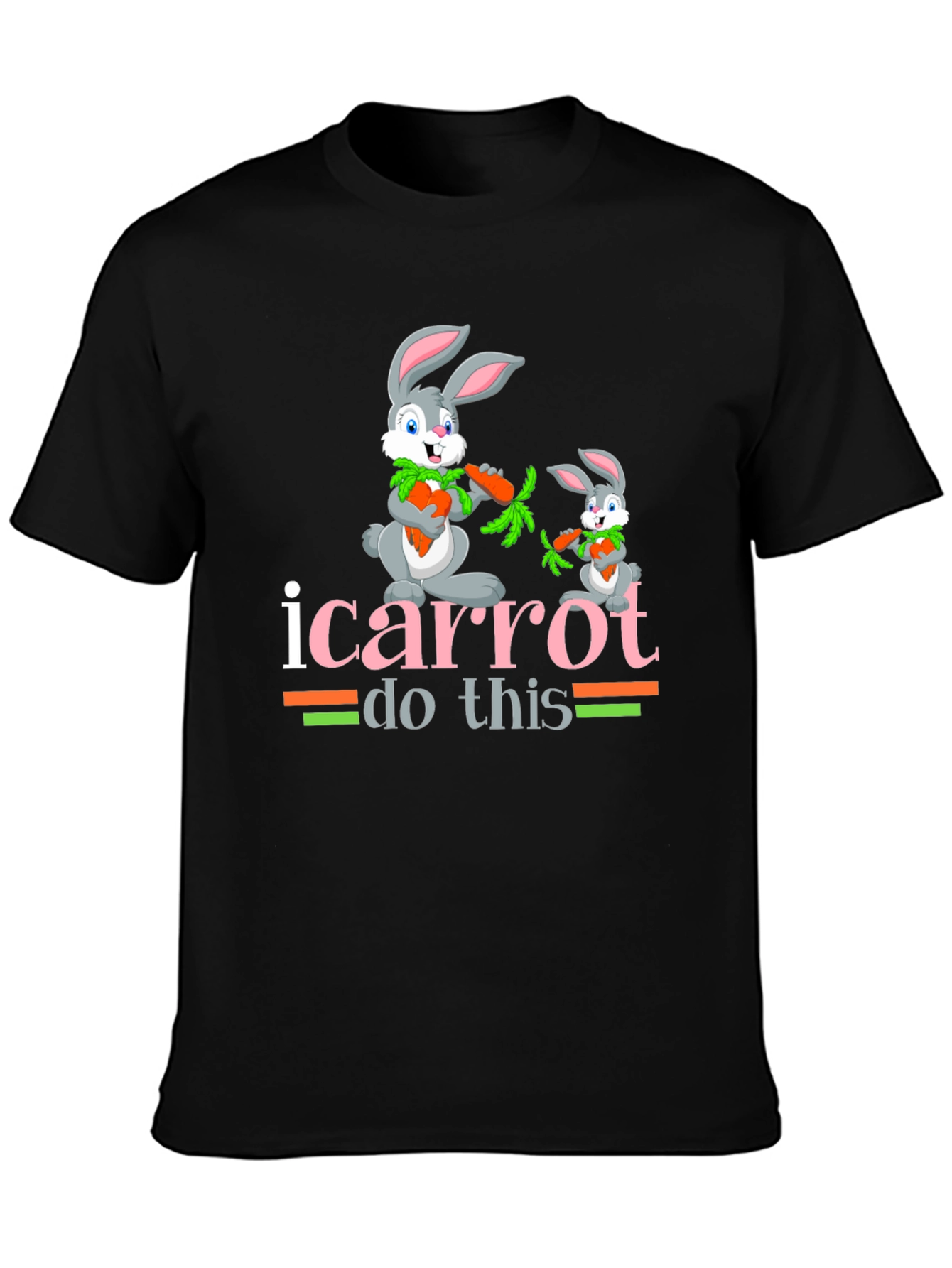 Black I Carrot Do This T-Shirt Bunny Tee view 3
