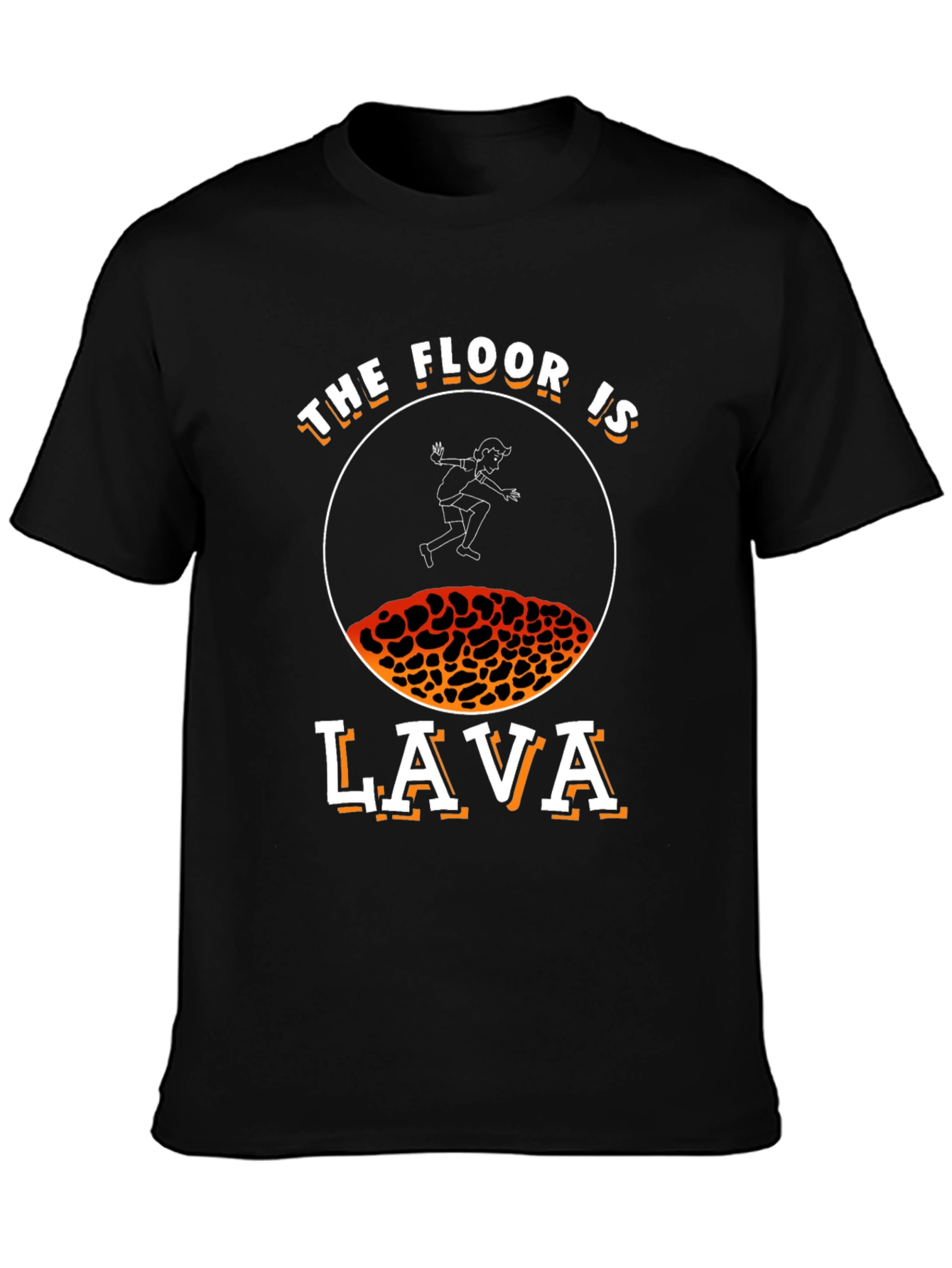 Black The Floor is Lava T-Shirt - Fun Novelty Graphic Tee view 3