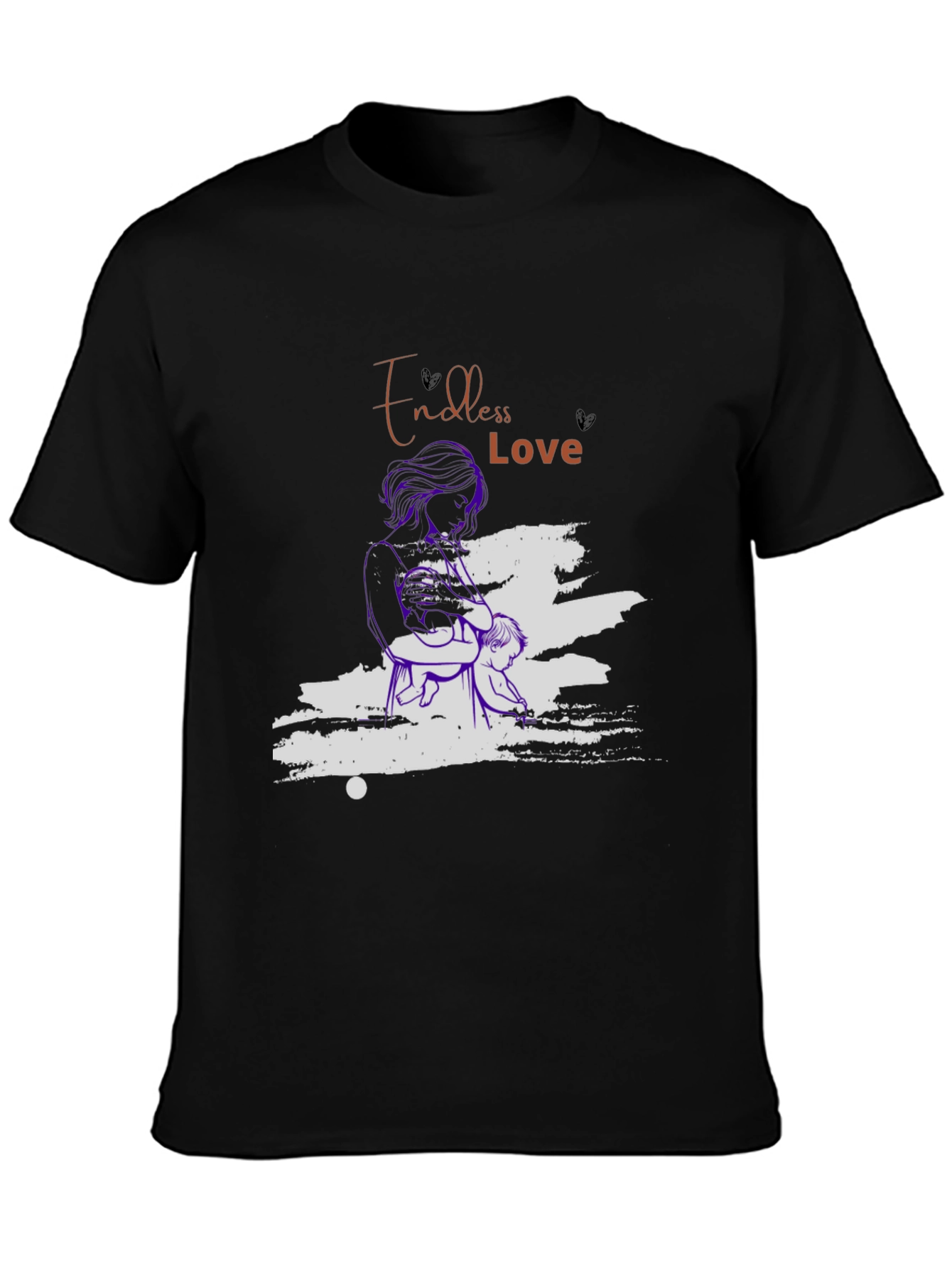 Black Endless Love Graphic Tee - Black Unisex T-Shirt view 3