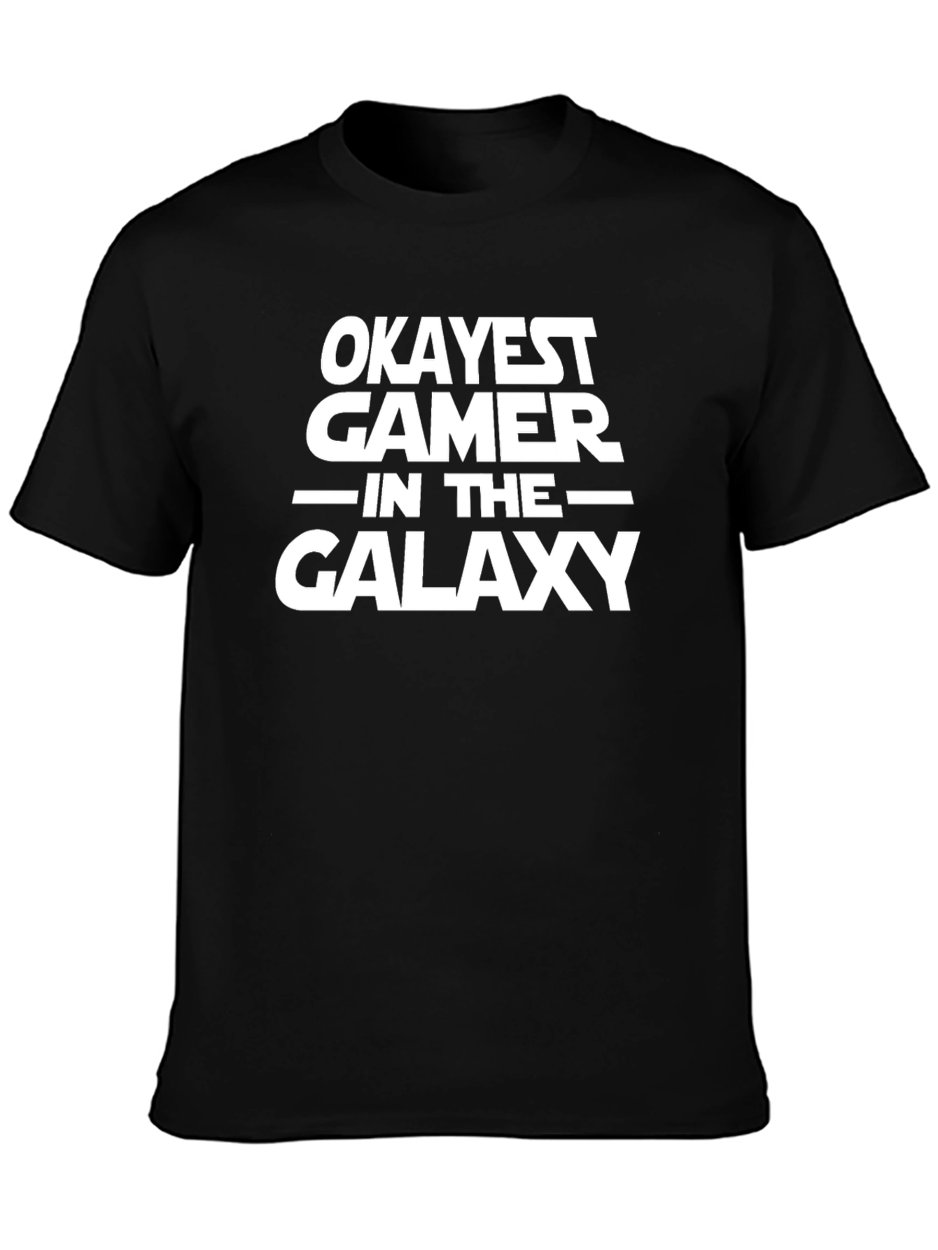 Black Okayest Gamer in the Galaxy Graphic T-Shirt view 3