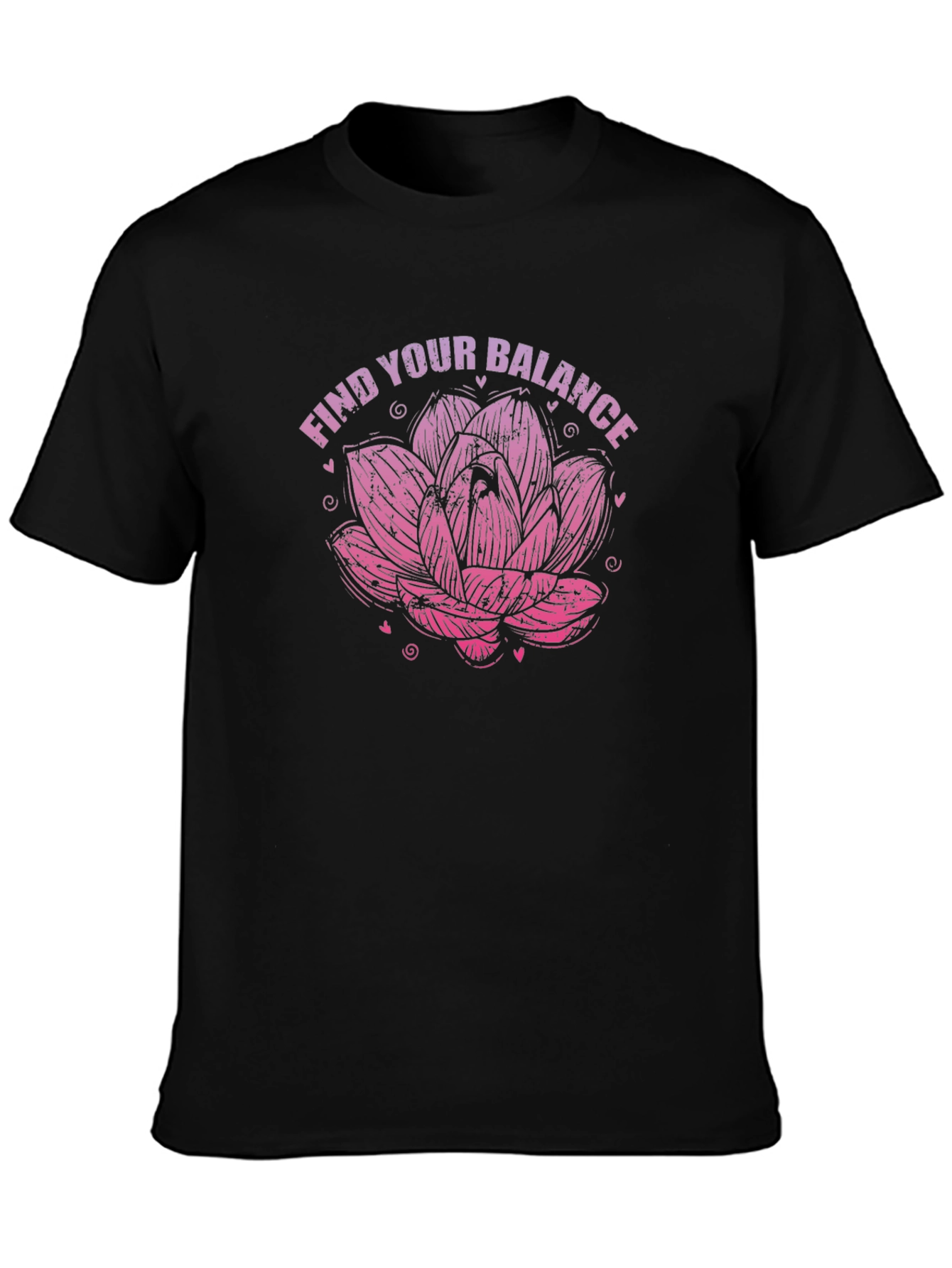 Black Find Your Balance Lotus T-Shirt view 3