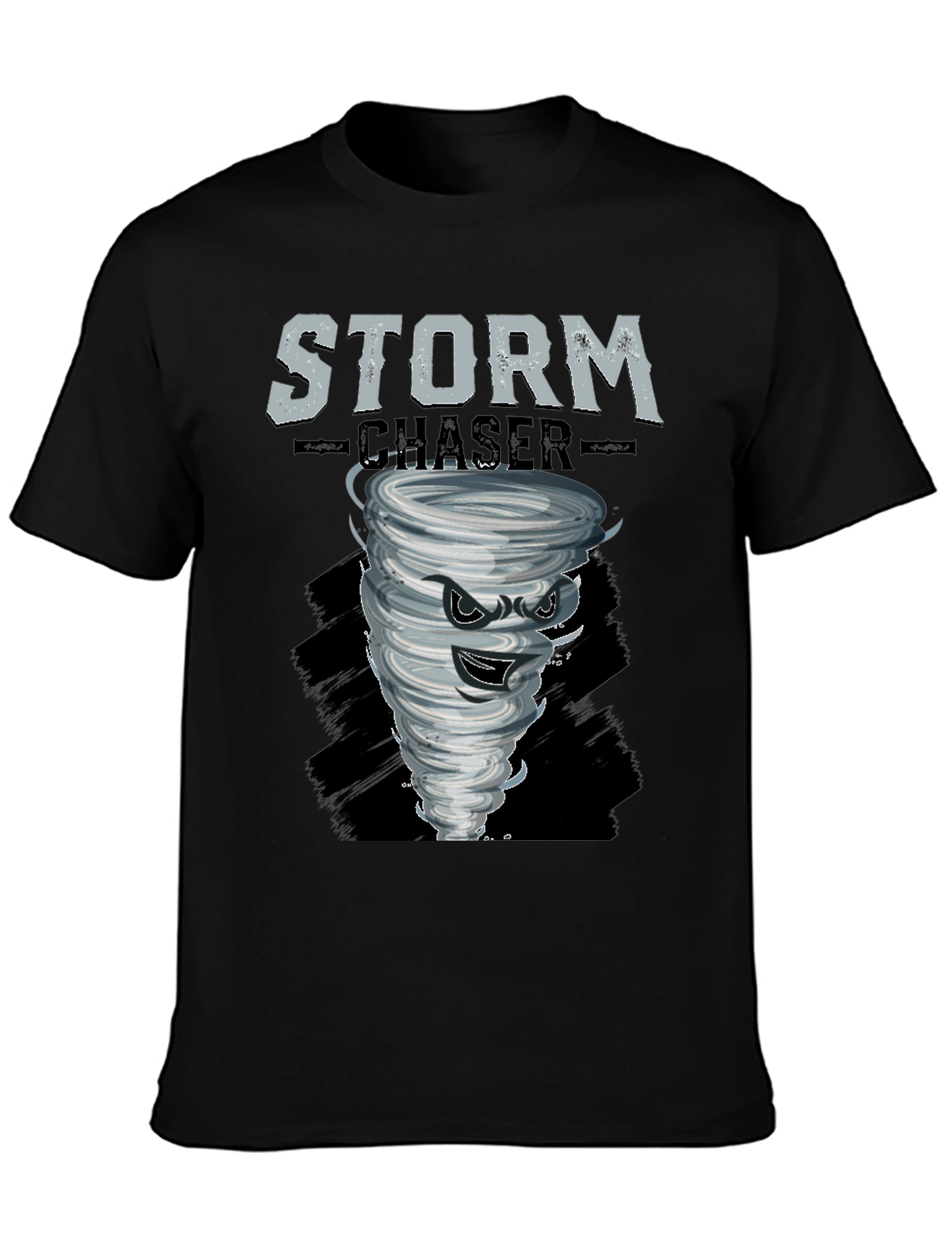 Black Storm Chaser Graphic Tee - Black Cotton T-Shirt view 3