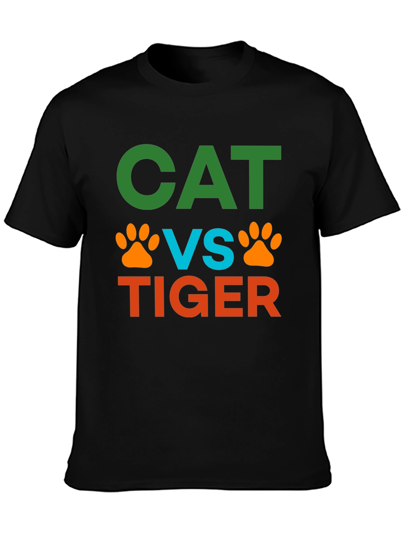 Black Cat VS Tiger Graphic Tee - Soft Cotton Blend, Unisex Fit view 3