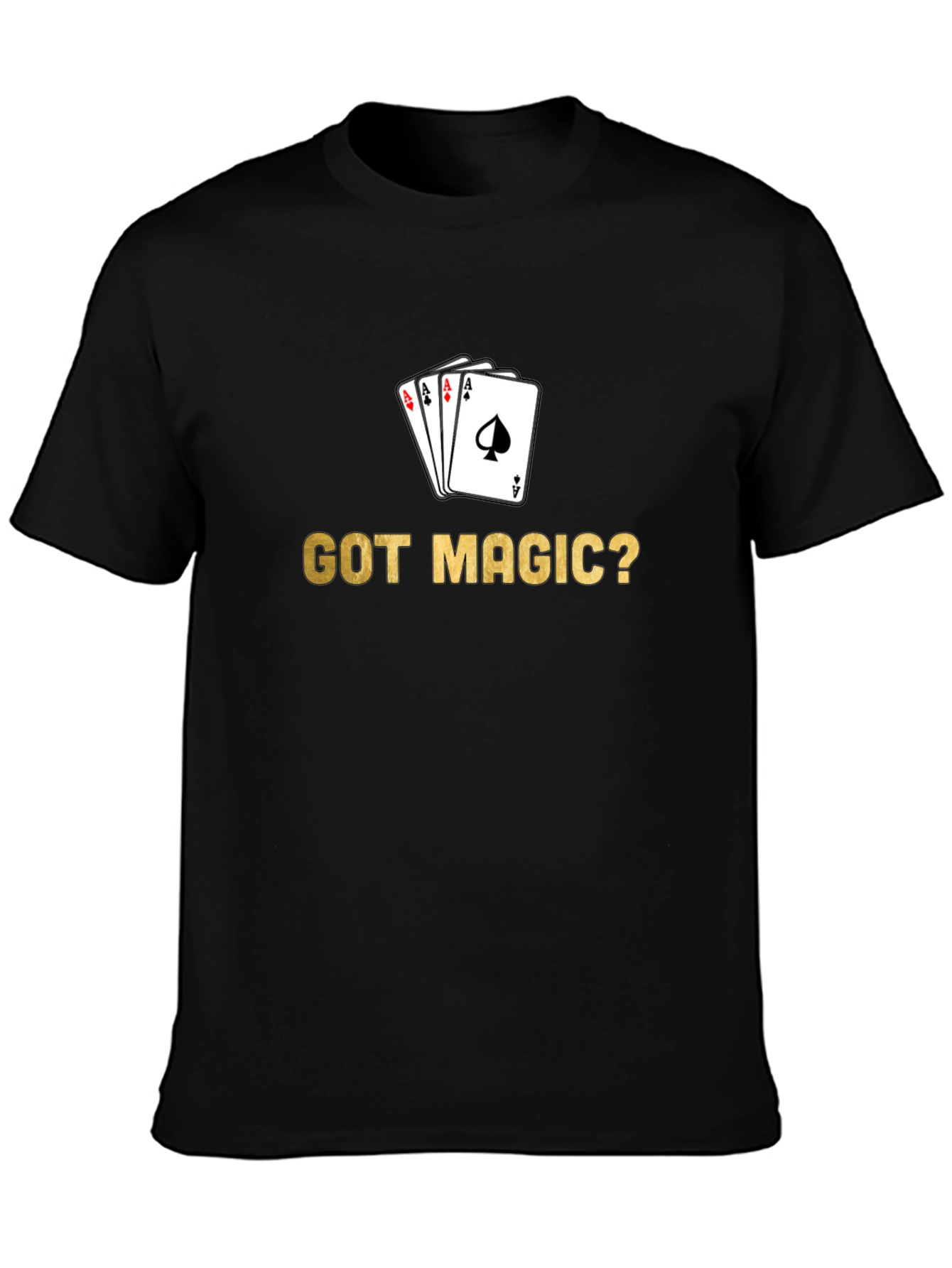 Black Got Magic? Card Trick T-Shirt - Black view 3