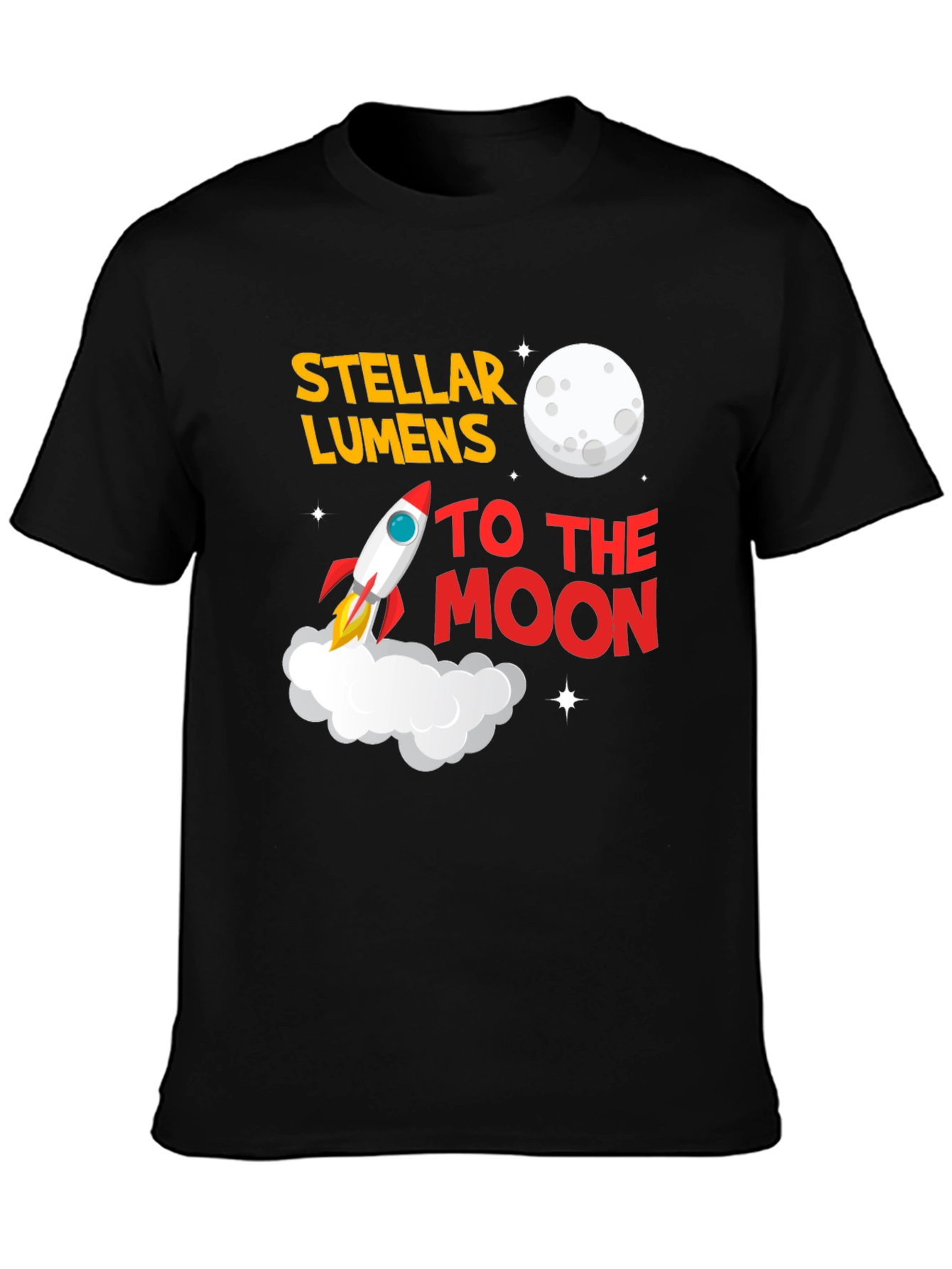 Black Stellar Lumens To The Moon T-Shirt view 3