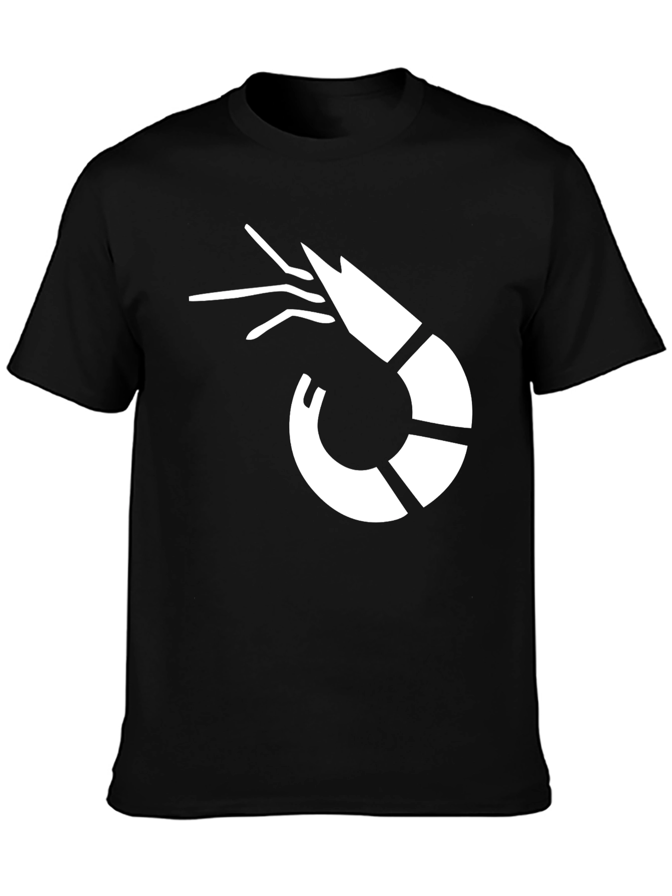 Black Shrimp Graphic Tee - Casual Black T-Shirt view 3