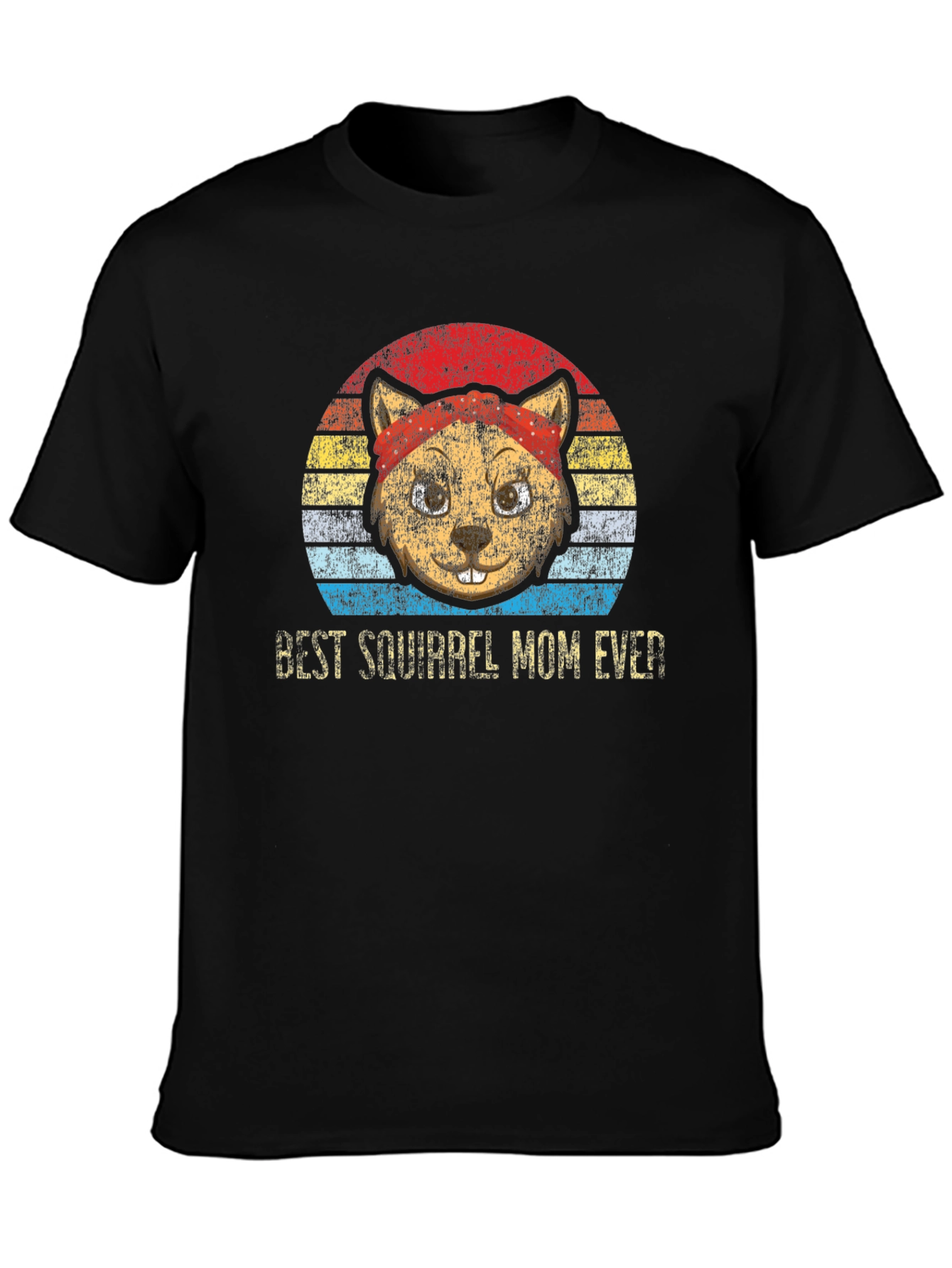 Black Best Squirrel Mom Ever T-Shirt Vintage Style view 3