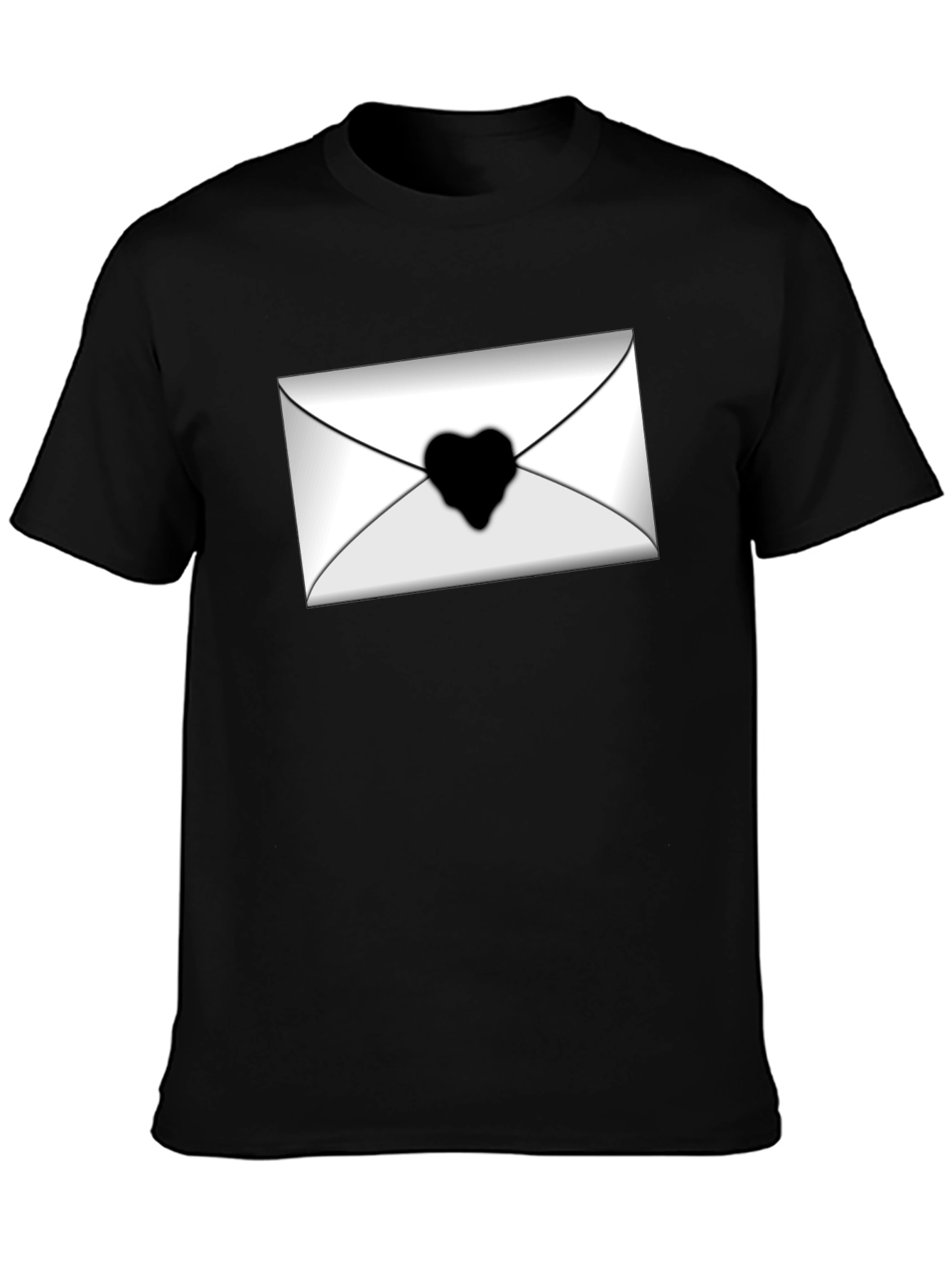 Black Heart Seal Envelope Graphic Tee - Black view 3
