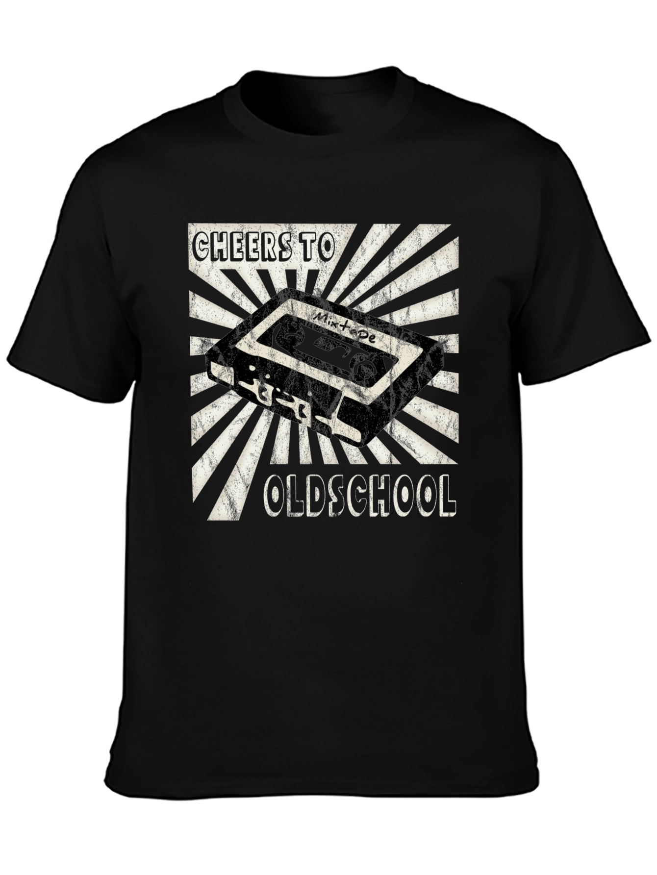 Black Cheers to Oldschool Mixtape Graphic T-Shirt view 3