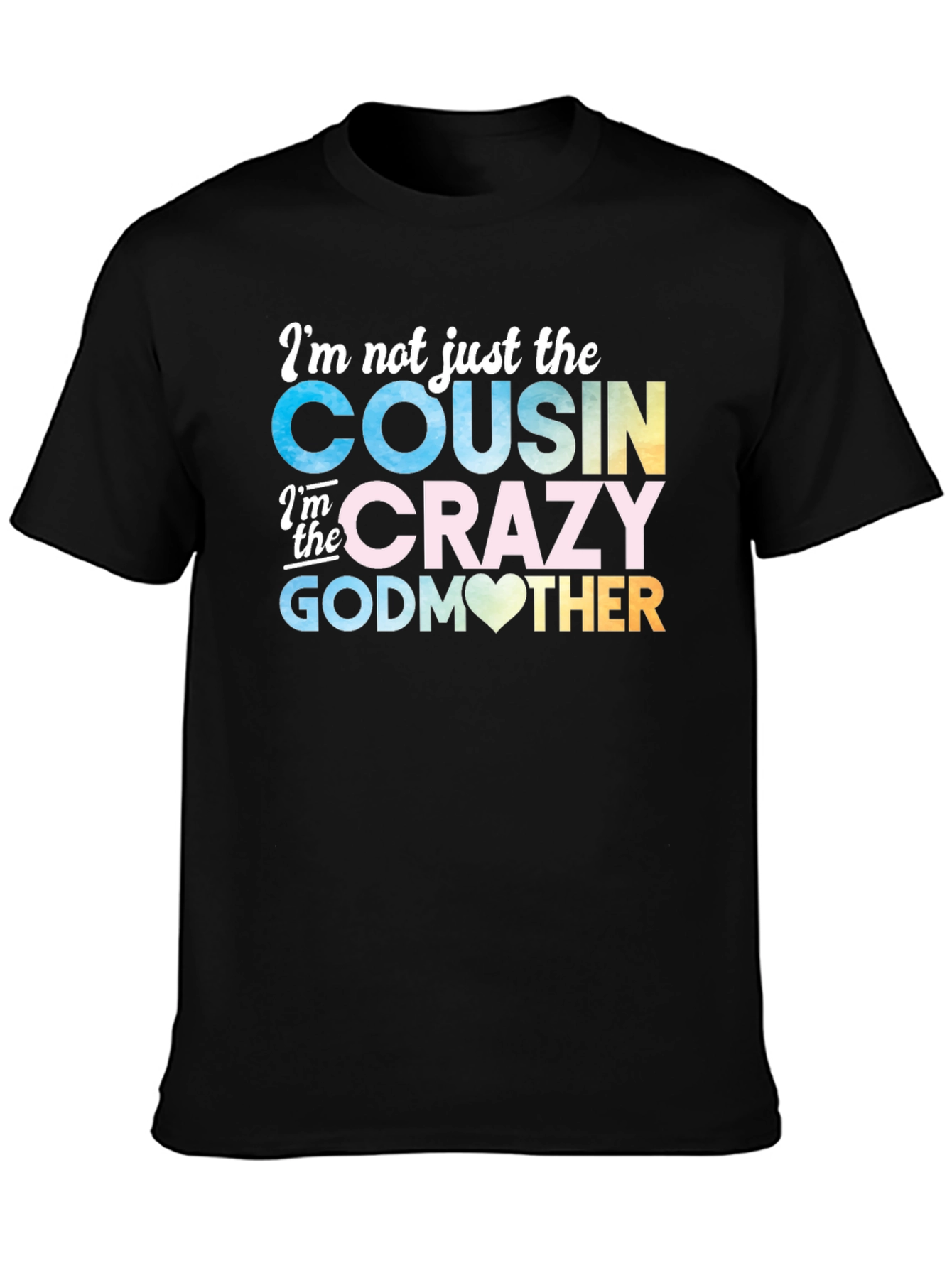 Black Crazy Godmother Cousin T-Shirt view 3