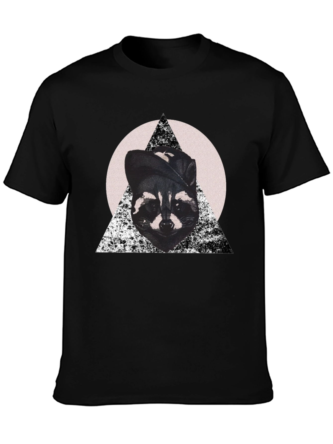 Black Cool Raccoon Graphic Tee view 3