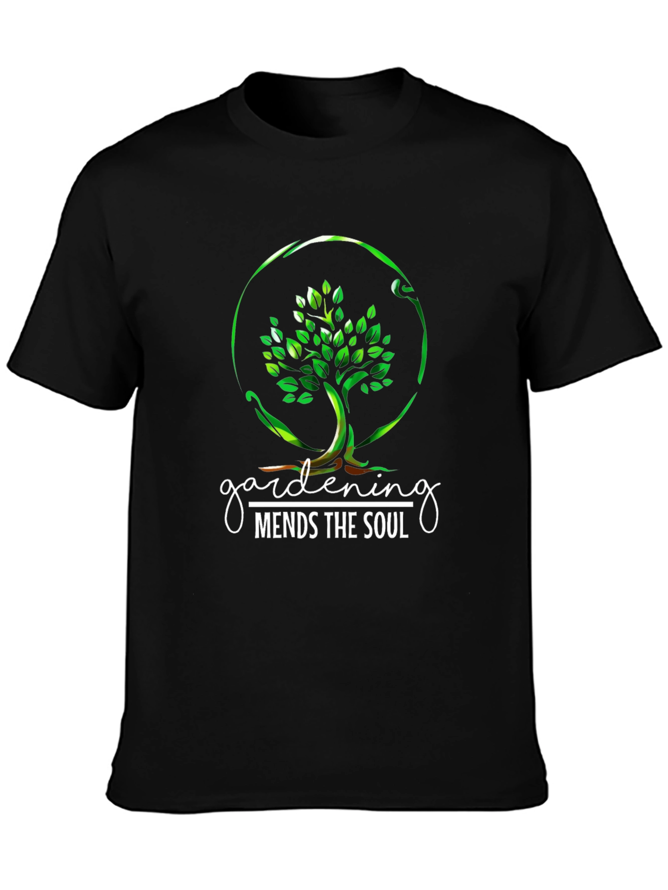 Black Gardening Mends the Soul Graphic Tee - Black view 3