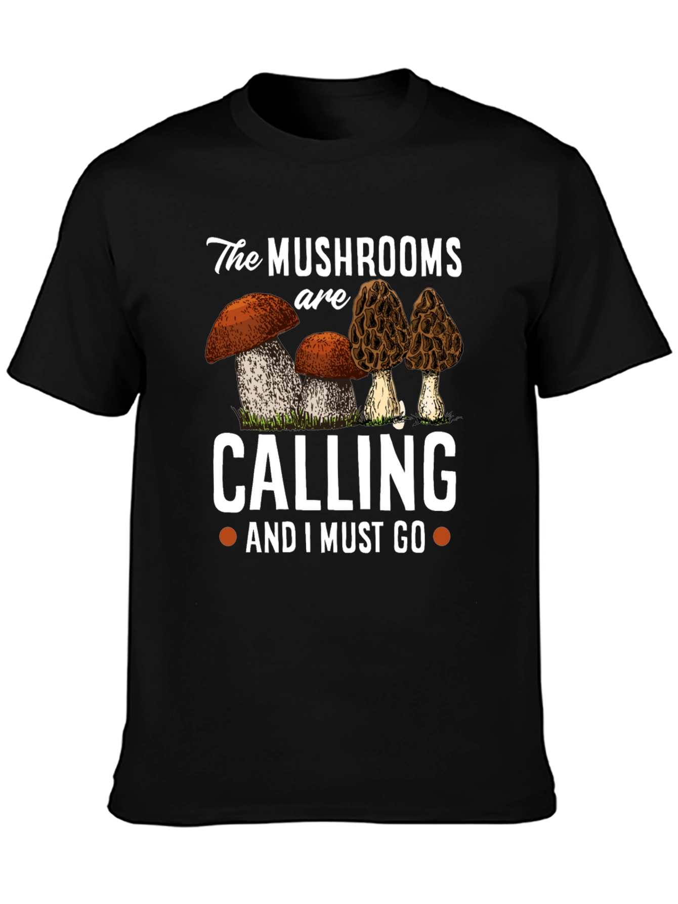 Black Mushroom Lover's Black Graphic Tee view 3