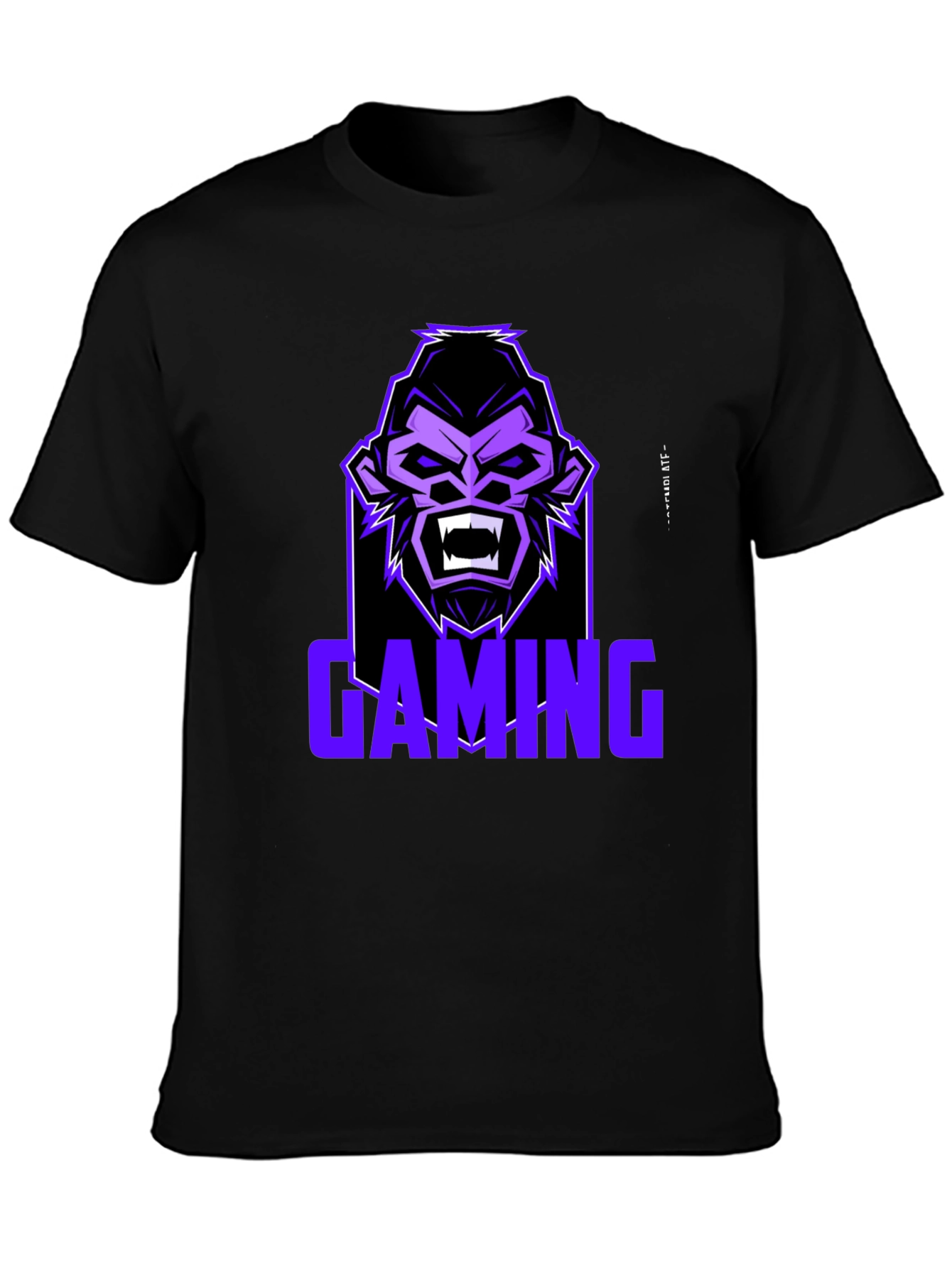 Black Gaming Gorilla Graphic Tee view 3