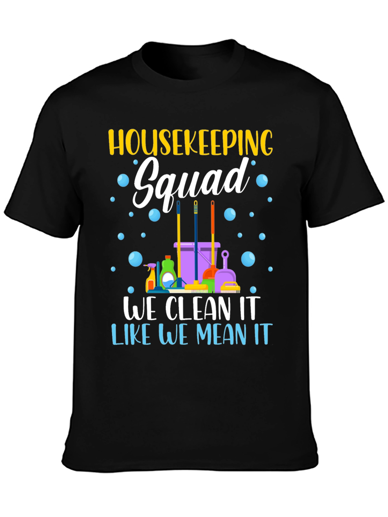 Black Housekeeping Squad Graphic T-Shirt view 3