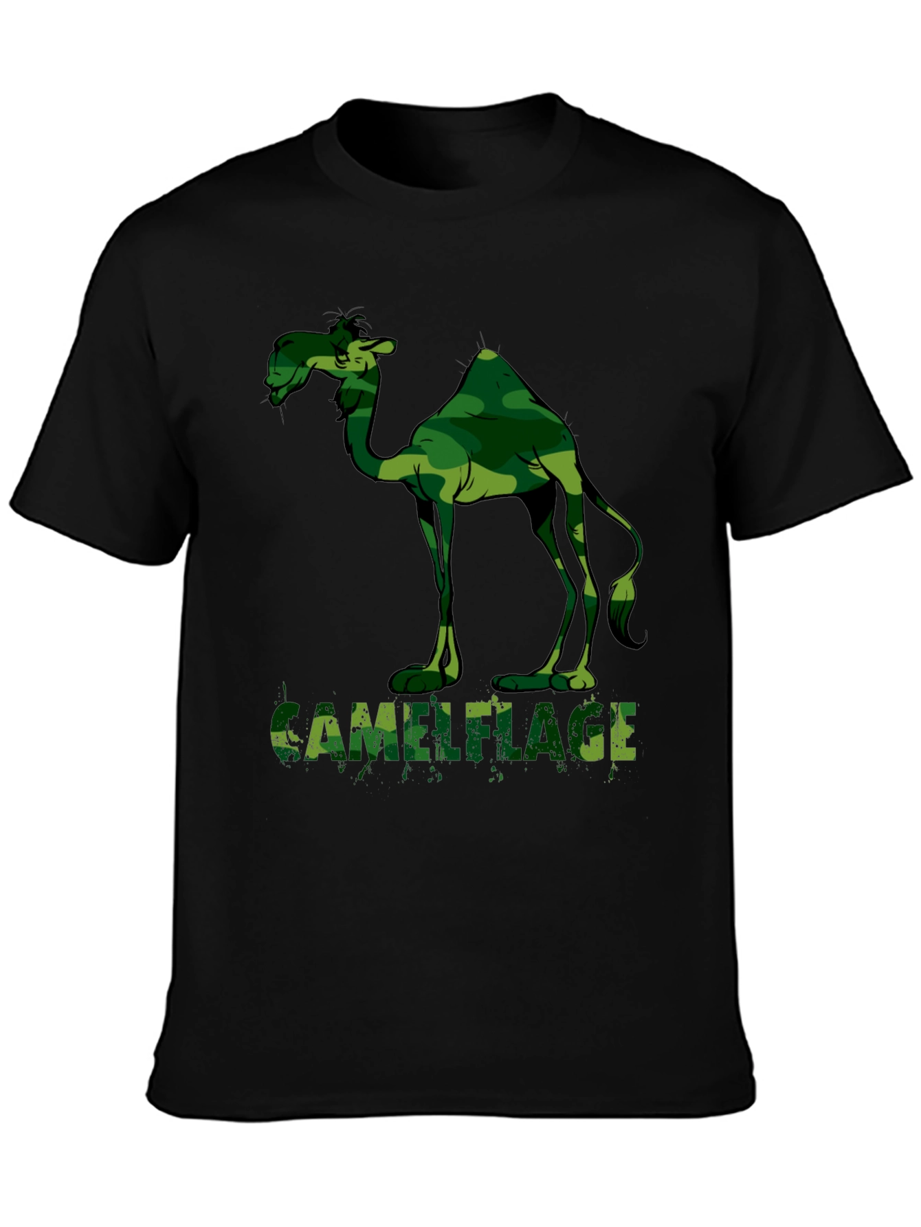 Black Camel Camouflage Graphic T-Shirt - Unique Design view 3