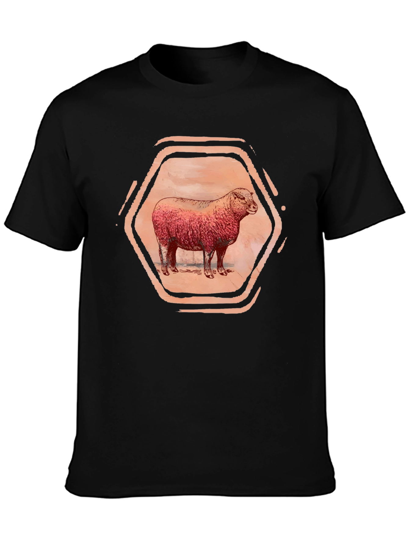 Black Sheep Graphic Tee - Unique Hexagon Design view 3
