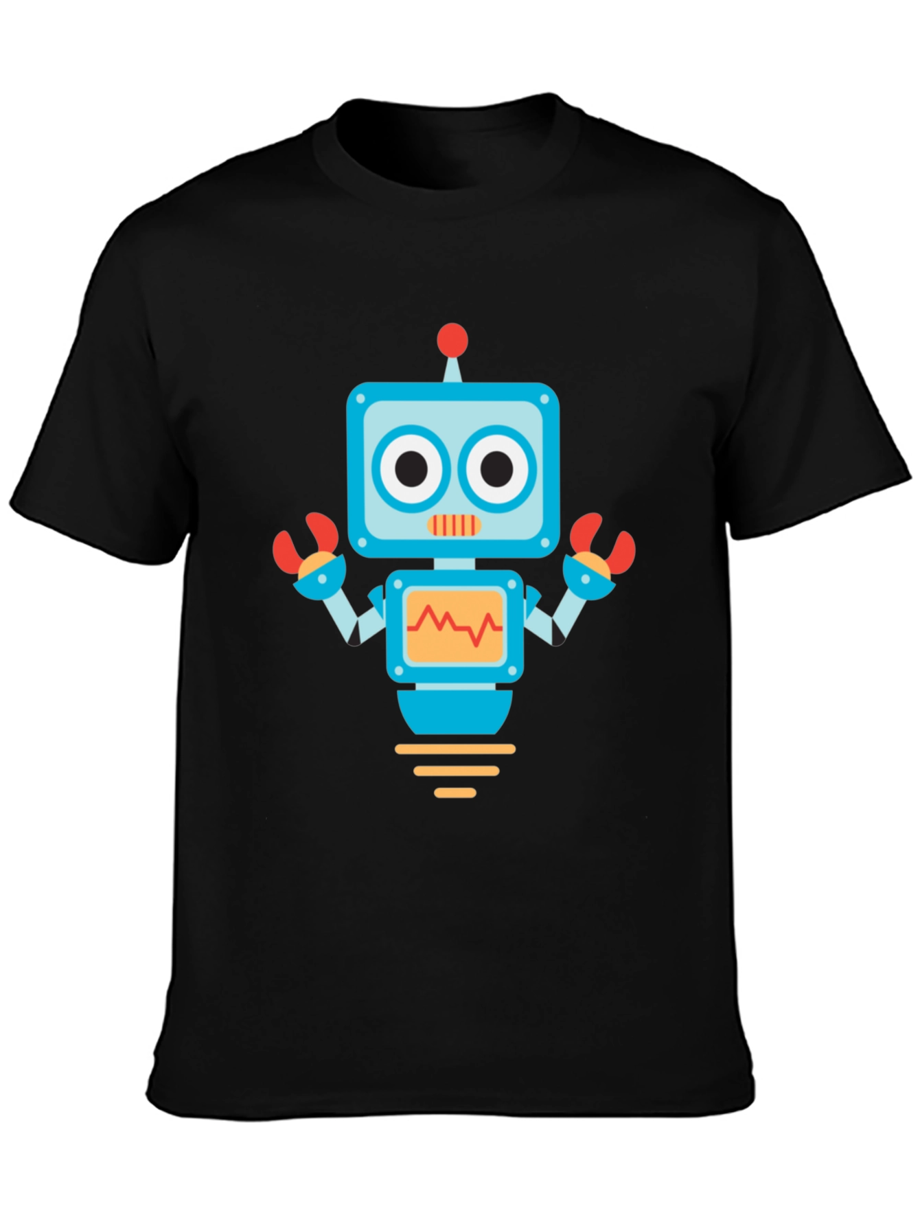 Black Robot Graphic Print Black Tee view 3