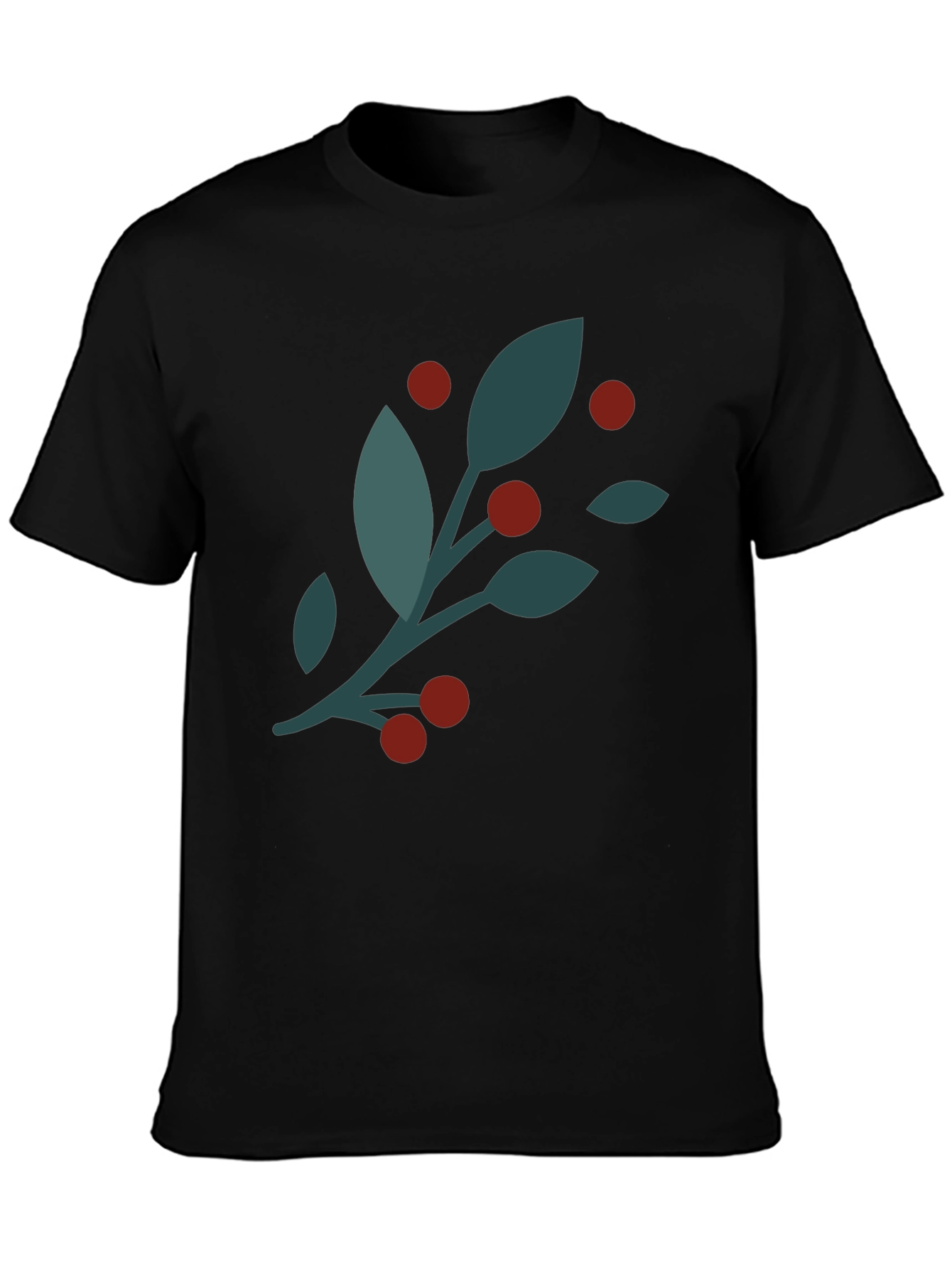 Black Modern Botanical Graphic Tee - Black view 3