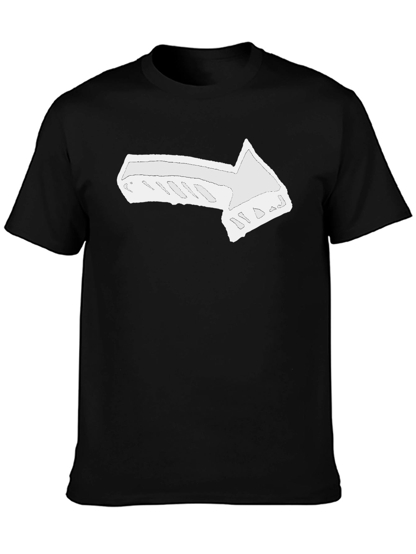 Black Arrow Graphic Tee - Black Cotton T-Shirt view 3