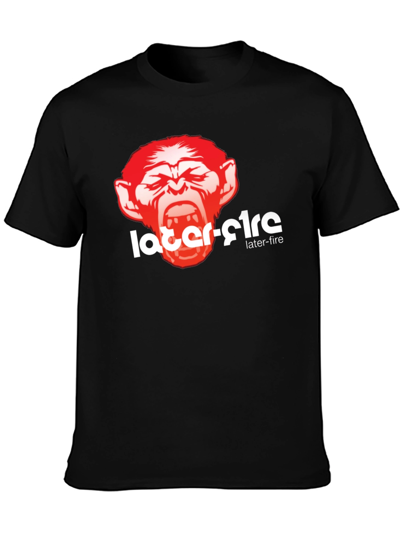 Black Later-Fire Graphic Tee - Bold Monkey Design view 3