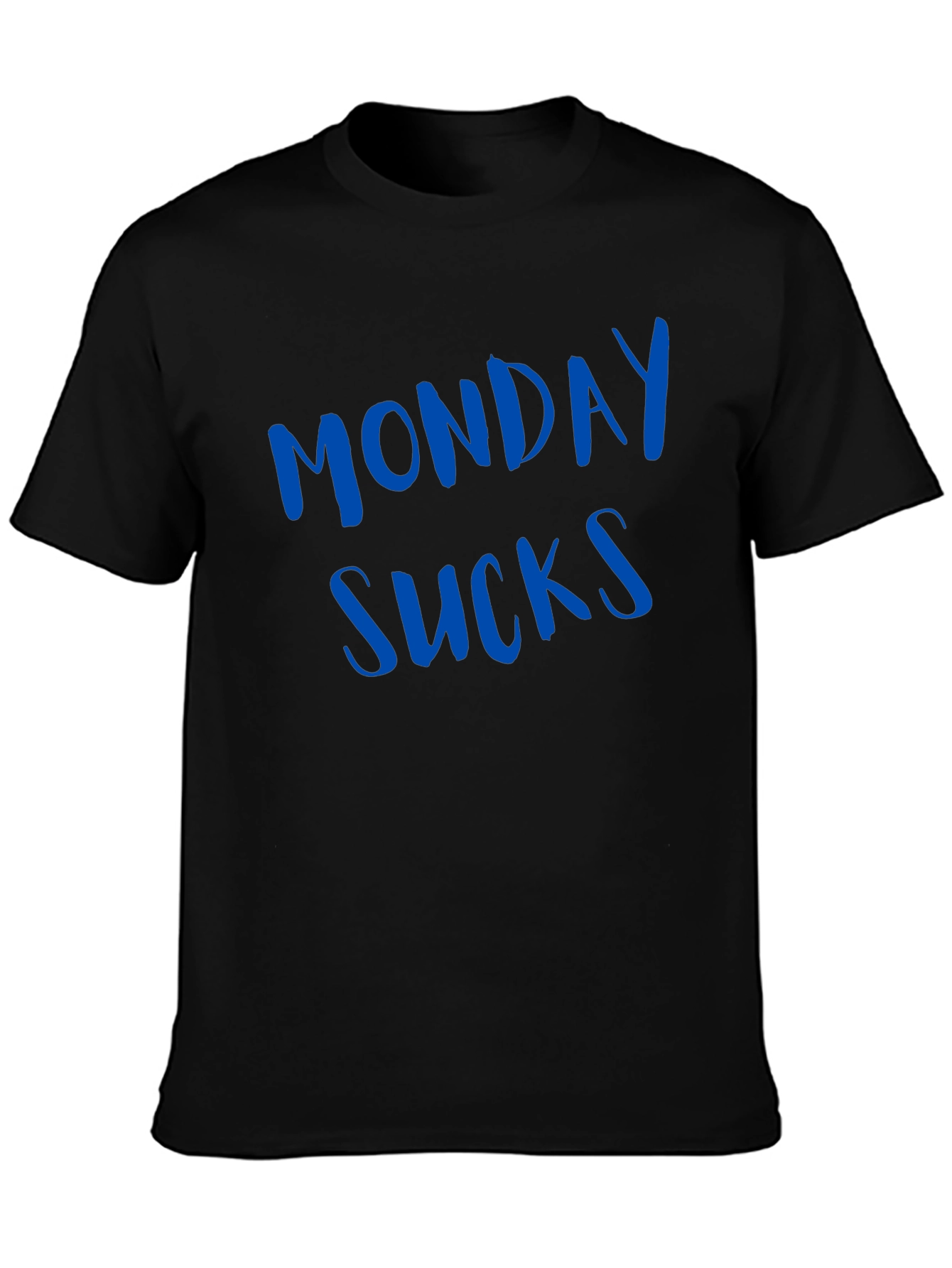 Black Monday Sucks Men's Black T-Shirt - Casual Wear view 3