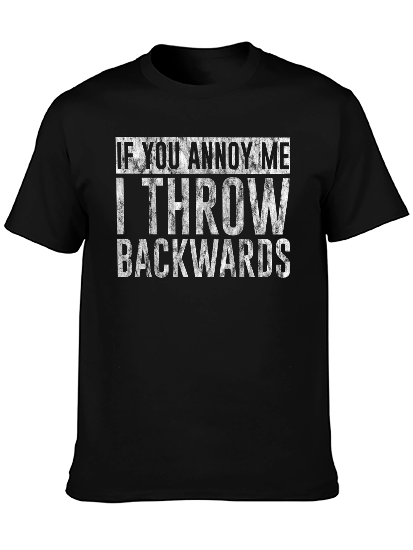 Black Funny Throw Backwards T-Shirt  view 3