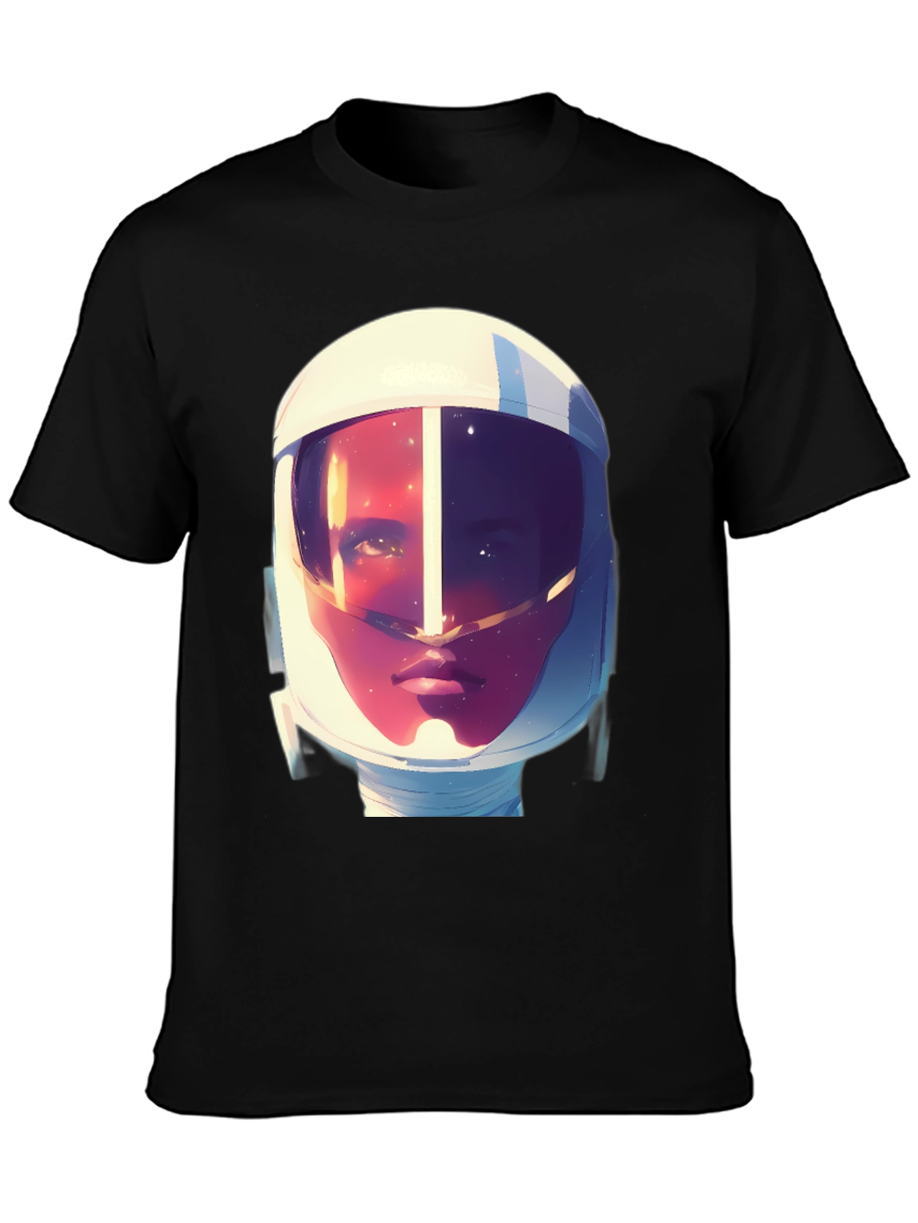 Black Astronaut Graphic Print Tee - Stylish Crew Neck T-Shirt view 3