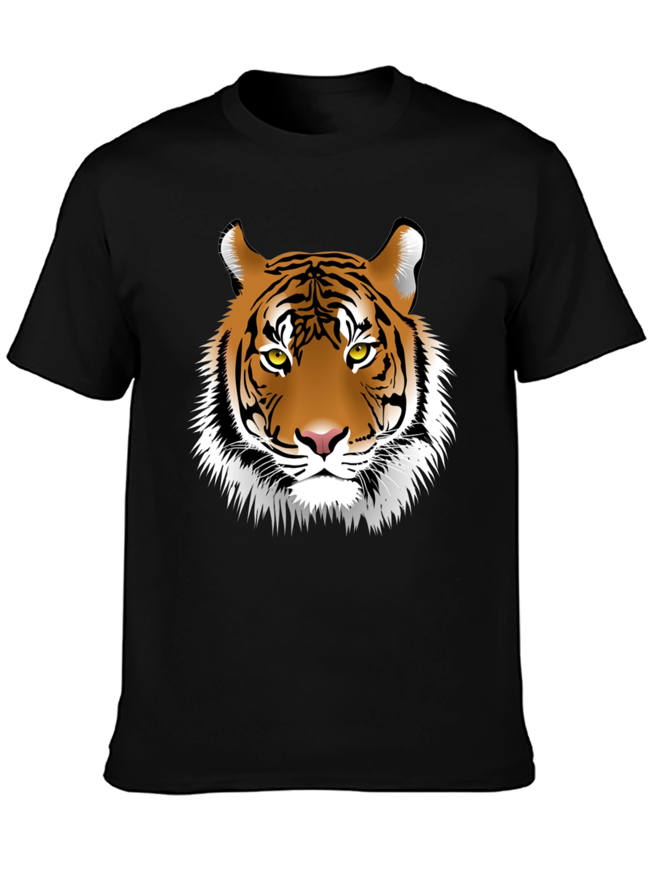 Black Tiger Graphic Print Crew Neck T-Shirt view 3
