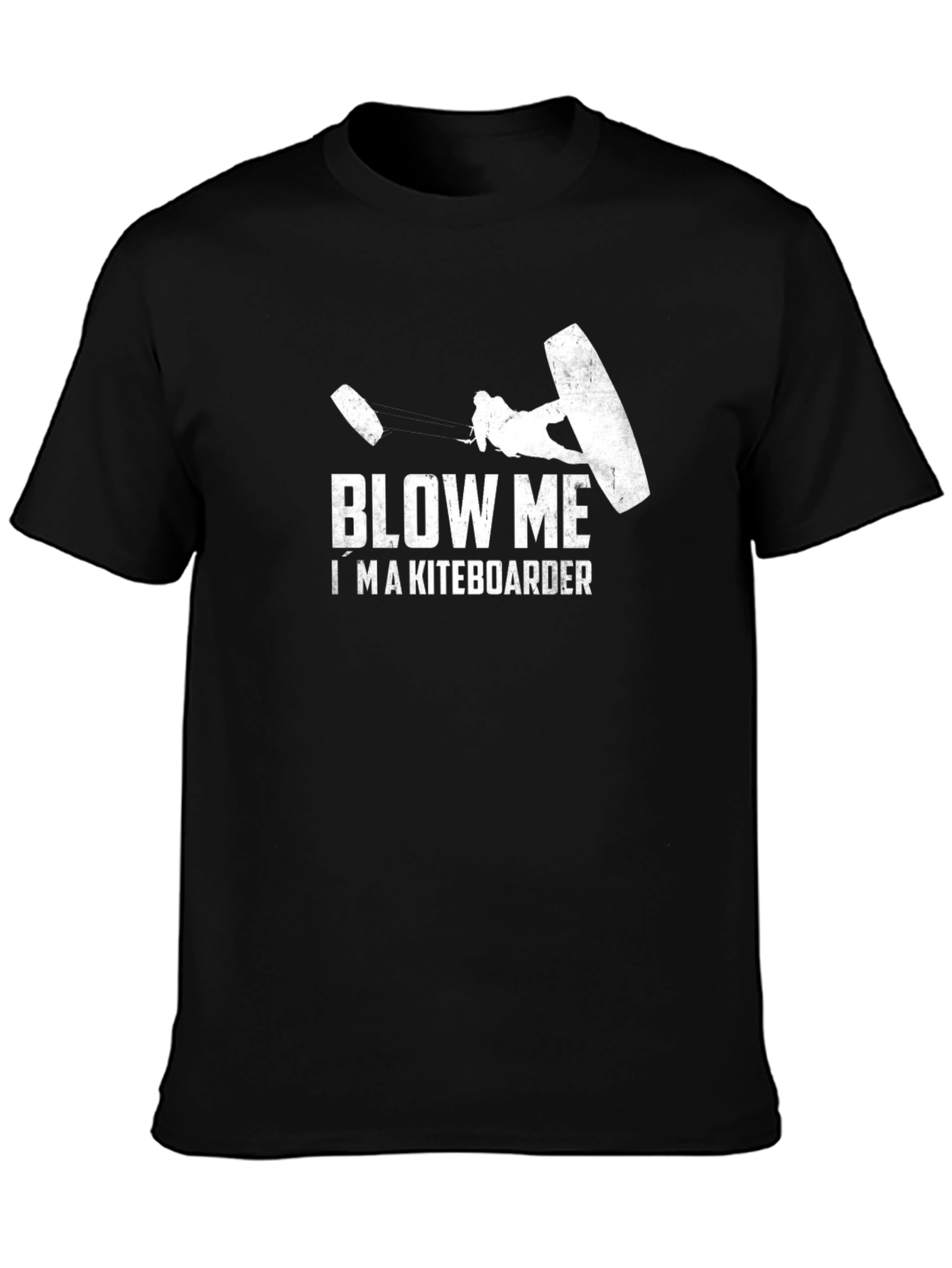 Black Blow Me I'm a Kiteboarder Graphic T-Shirt view 3