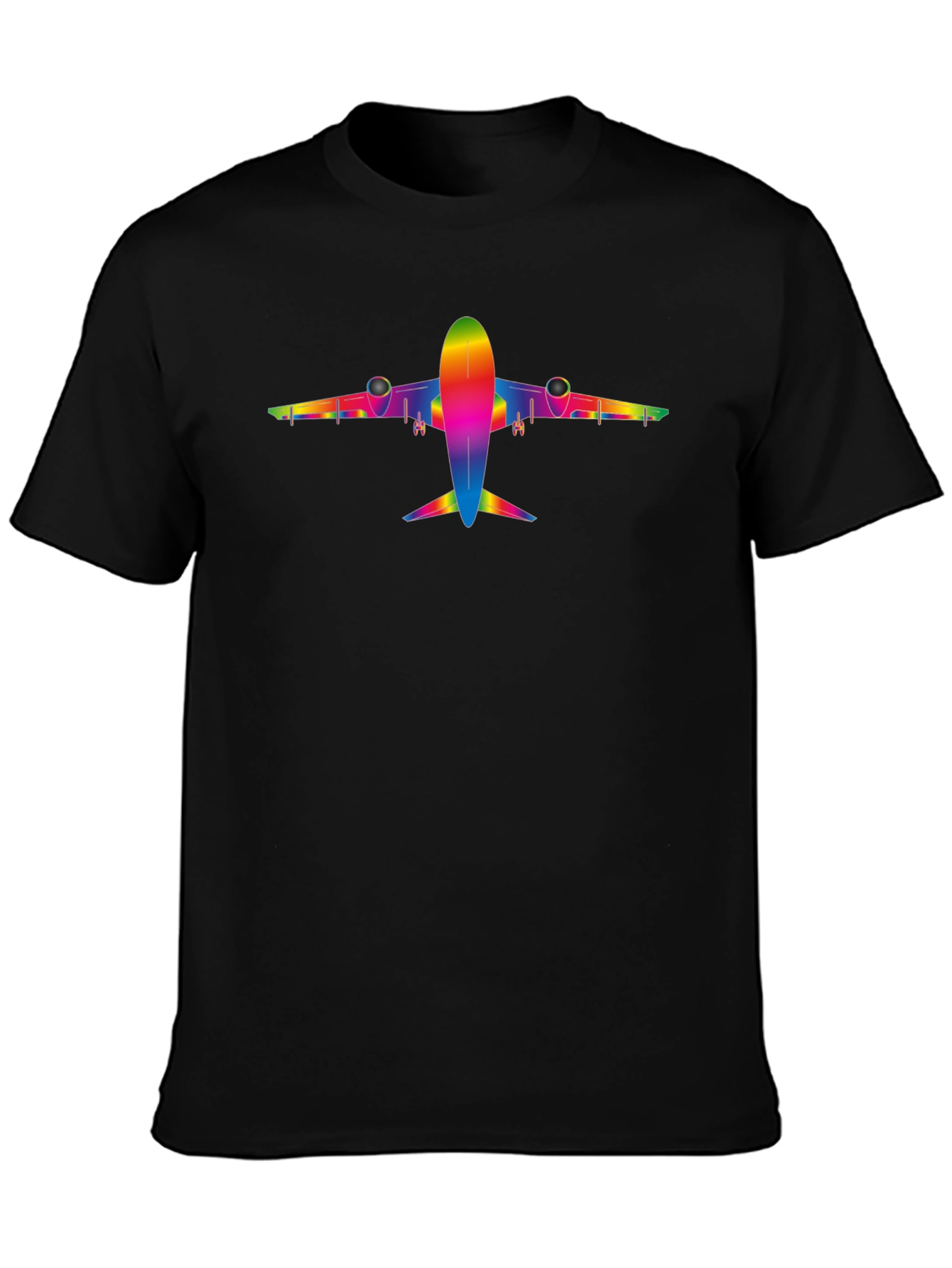Rainbow Airplane Graphic Tee - Stylish Aviation T-Shirt - 3