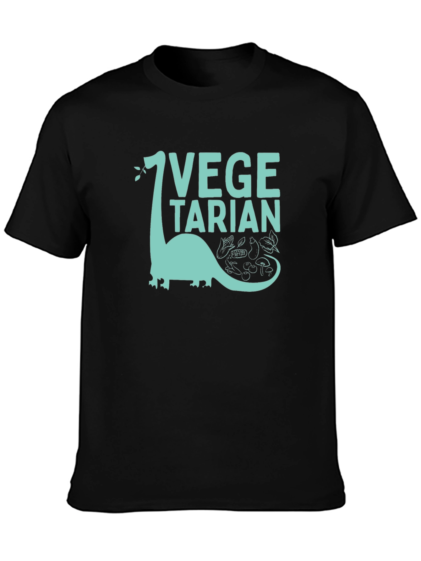 Black Vegetarian Dinosaur Graphic Tee view 3