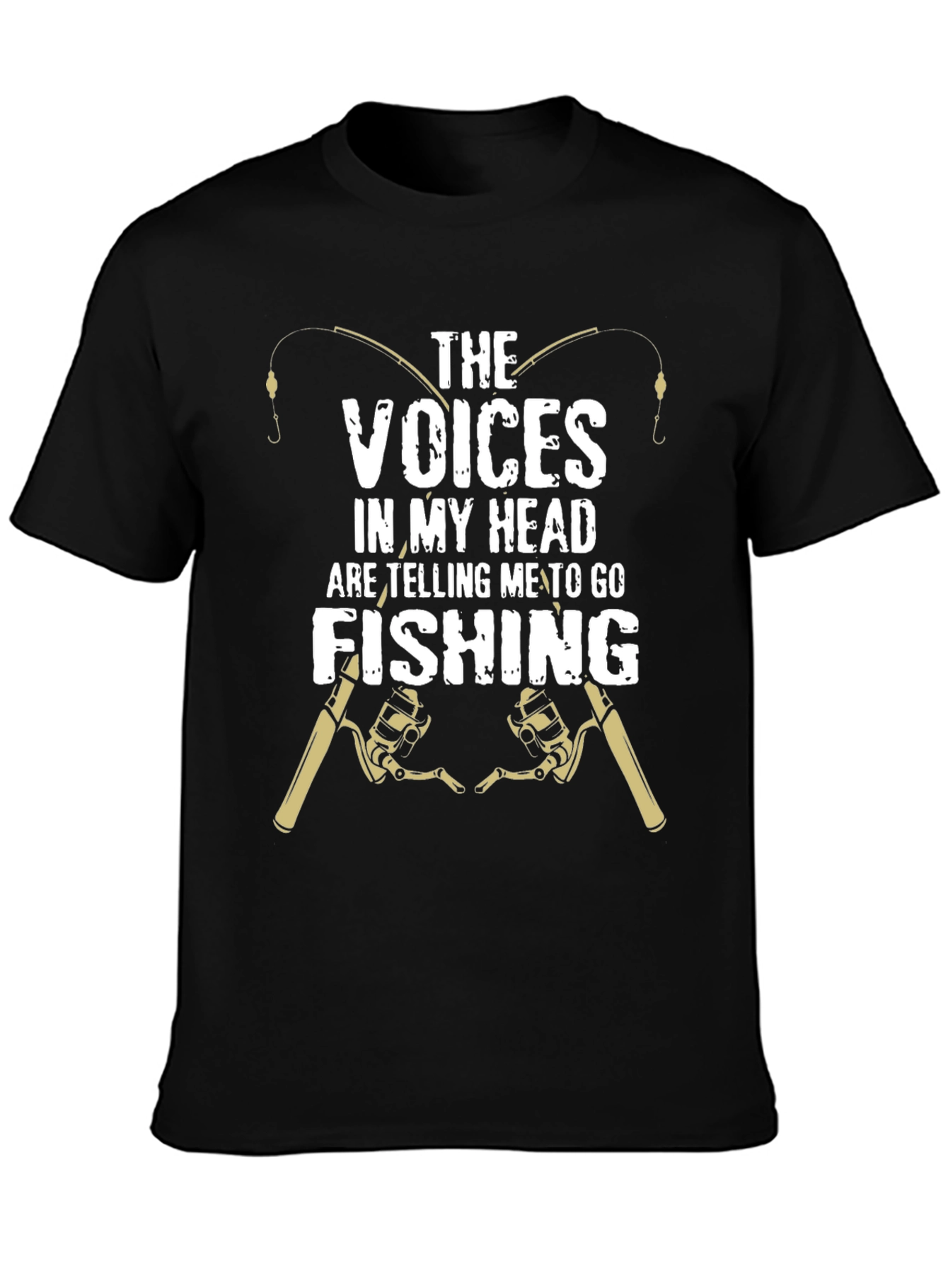 Black Fishing T-Shirt: Voices in My Head view 3