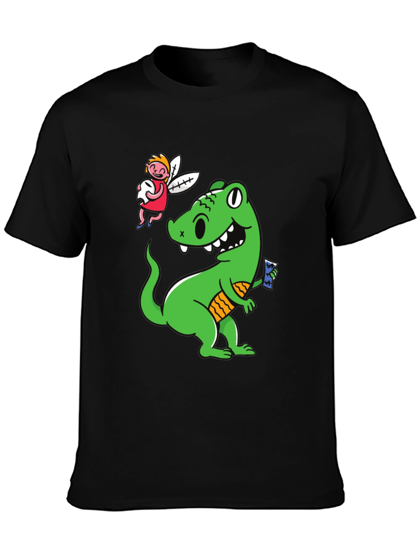 Black Dino & Tooth Fairy Graphic Tee view 3