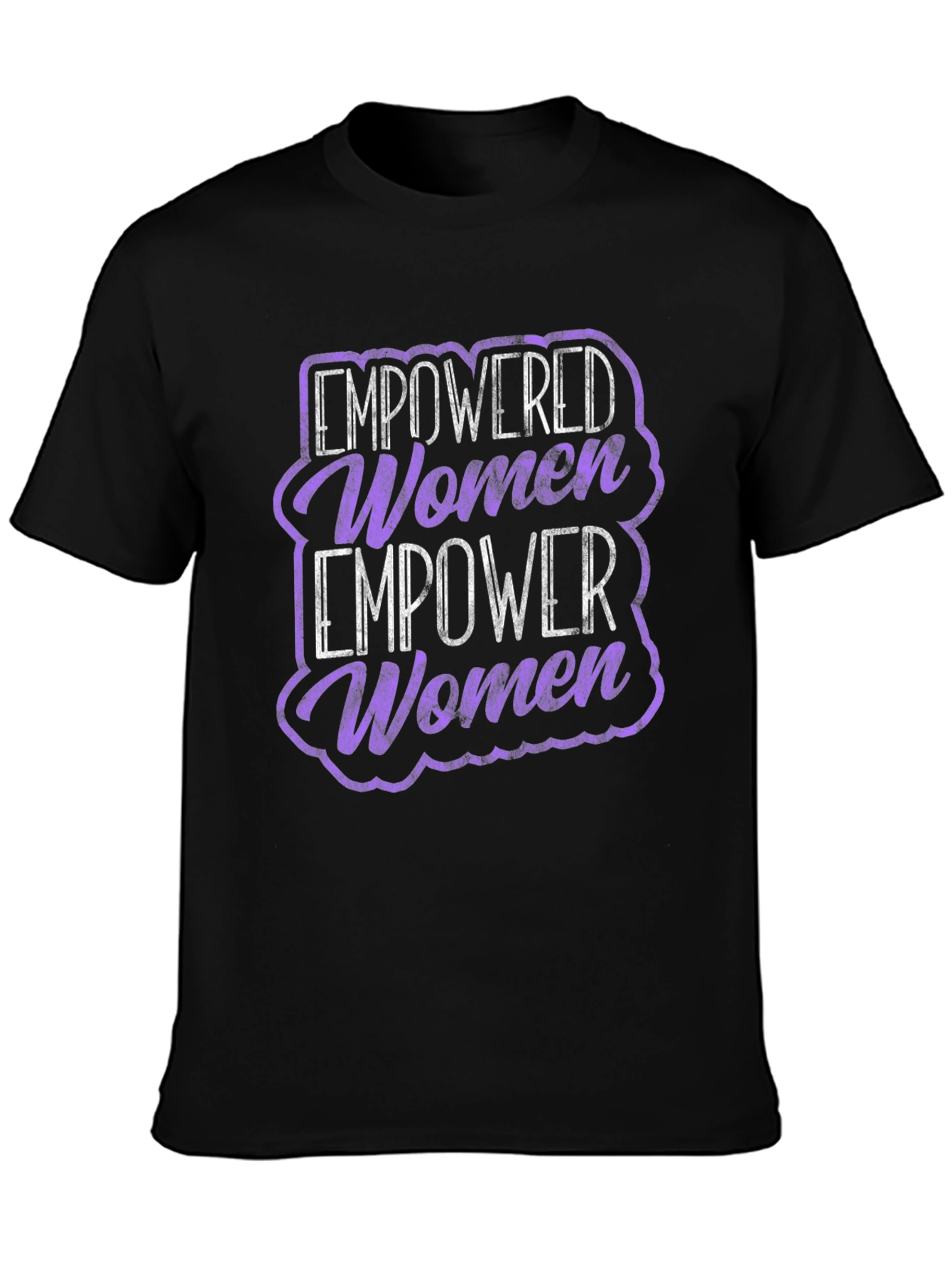 Black Empowered Women T-Shirt - Black Cotton Blend view 3