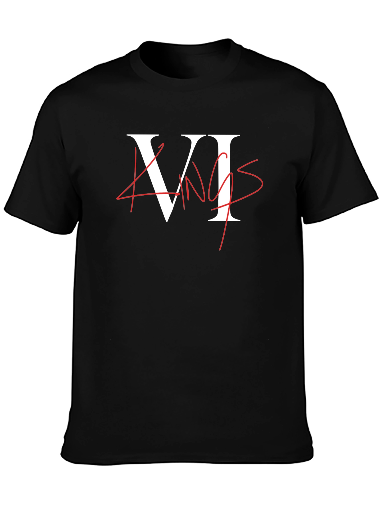 Black VI Kings Graphic Tee - Black Crew Neck T-Shirt view 3