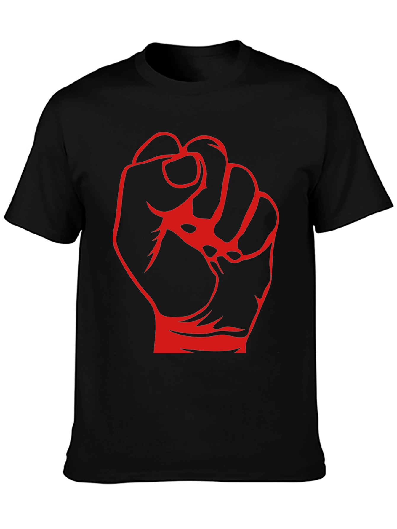 Black Red Fist Graphic Black T-Shirt view 3