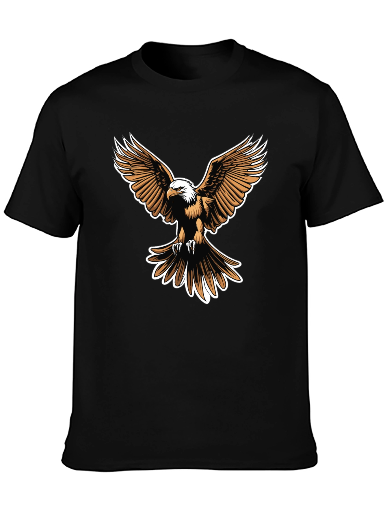 Black Bald Eagle Graphic Tee - Men's Black T-Shirt view 3