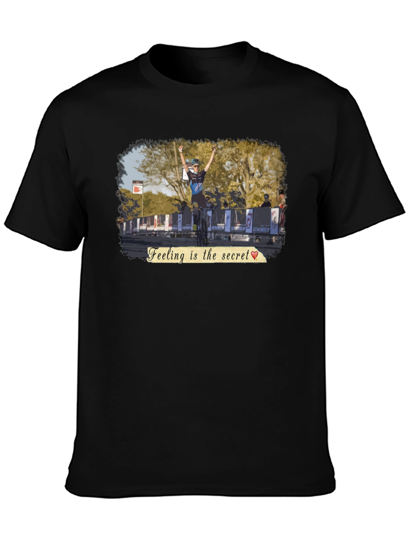 Black Feeling is the Secret T-Shirt - Cyclist Victory Design view 3