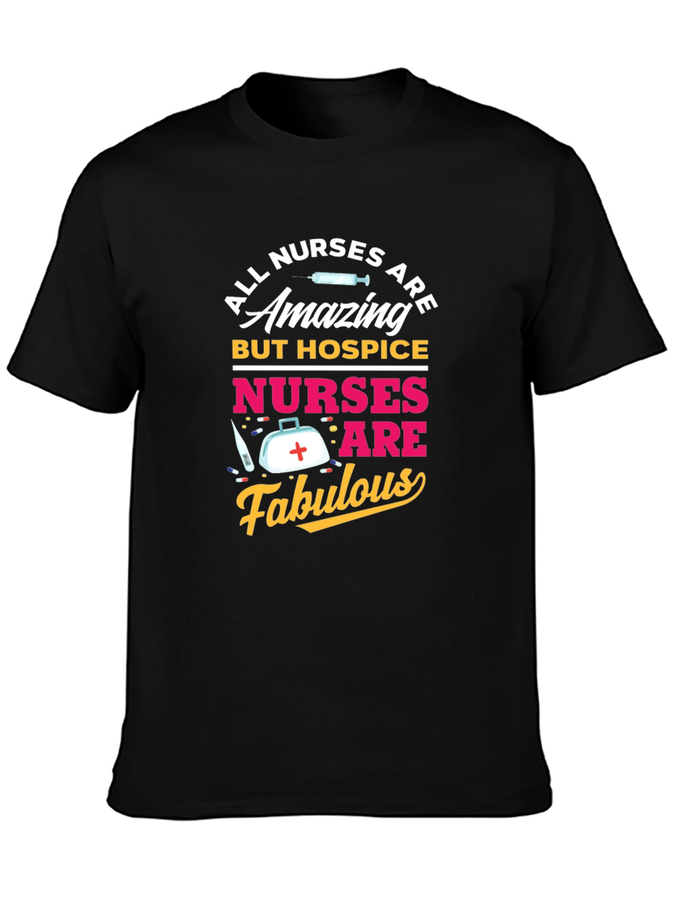 Black Hospice Nurse T-Shirt - All Nurses Are Amazing view 3