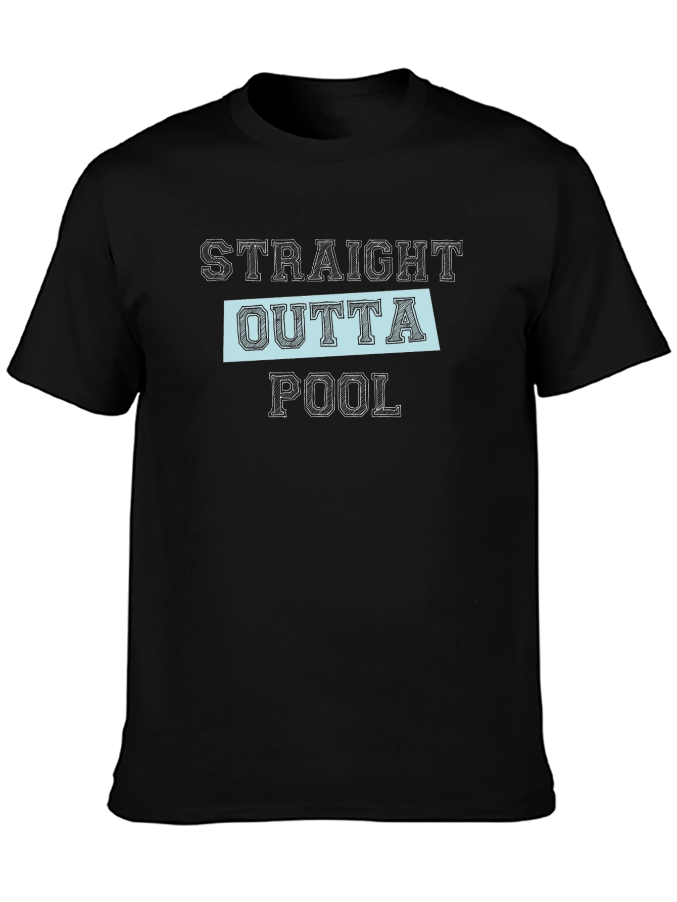 Black Straight Outta Pool Black Graphic Tee view 3