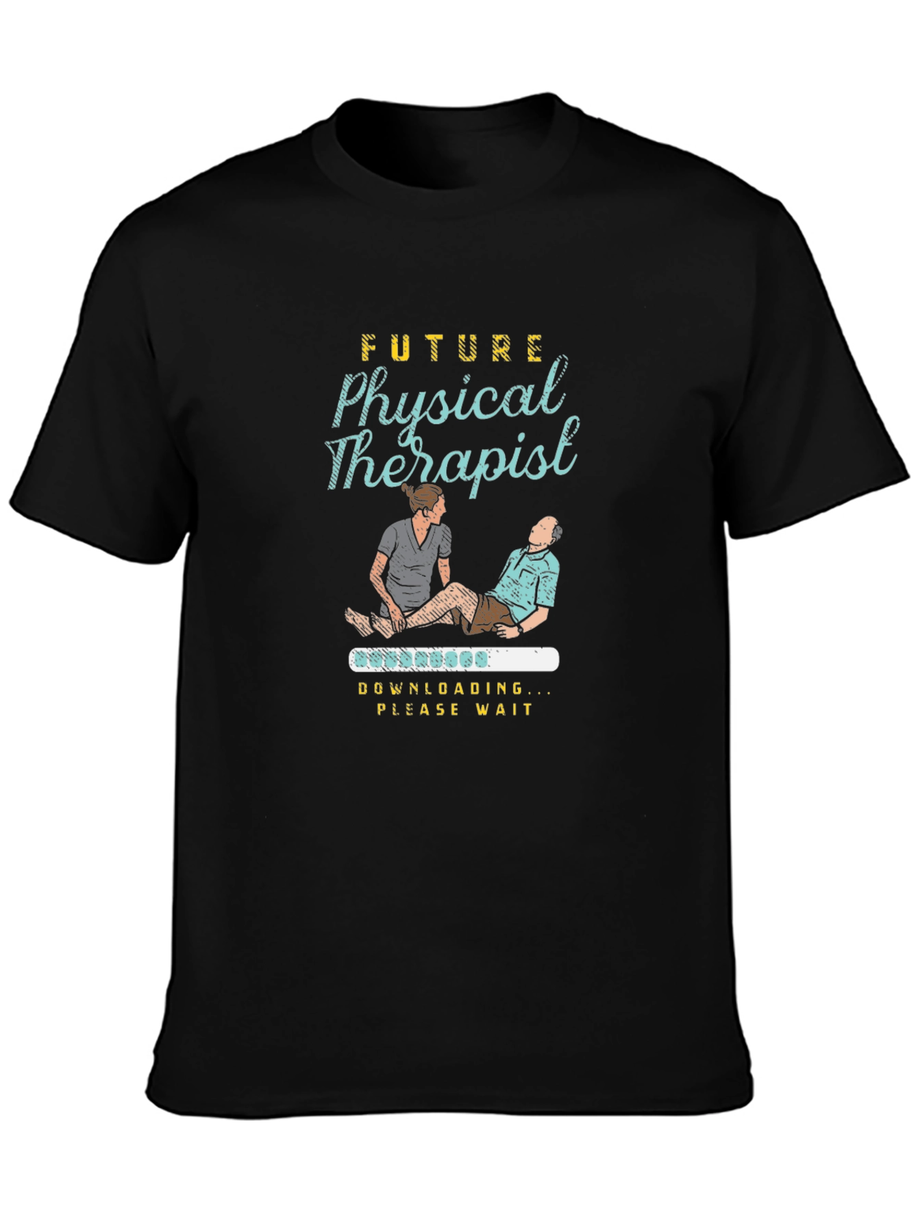 Black Future Physical Therapist Novelty T-Shirt view 3