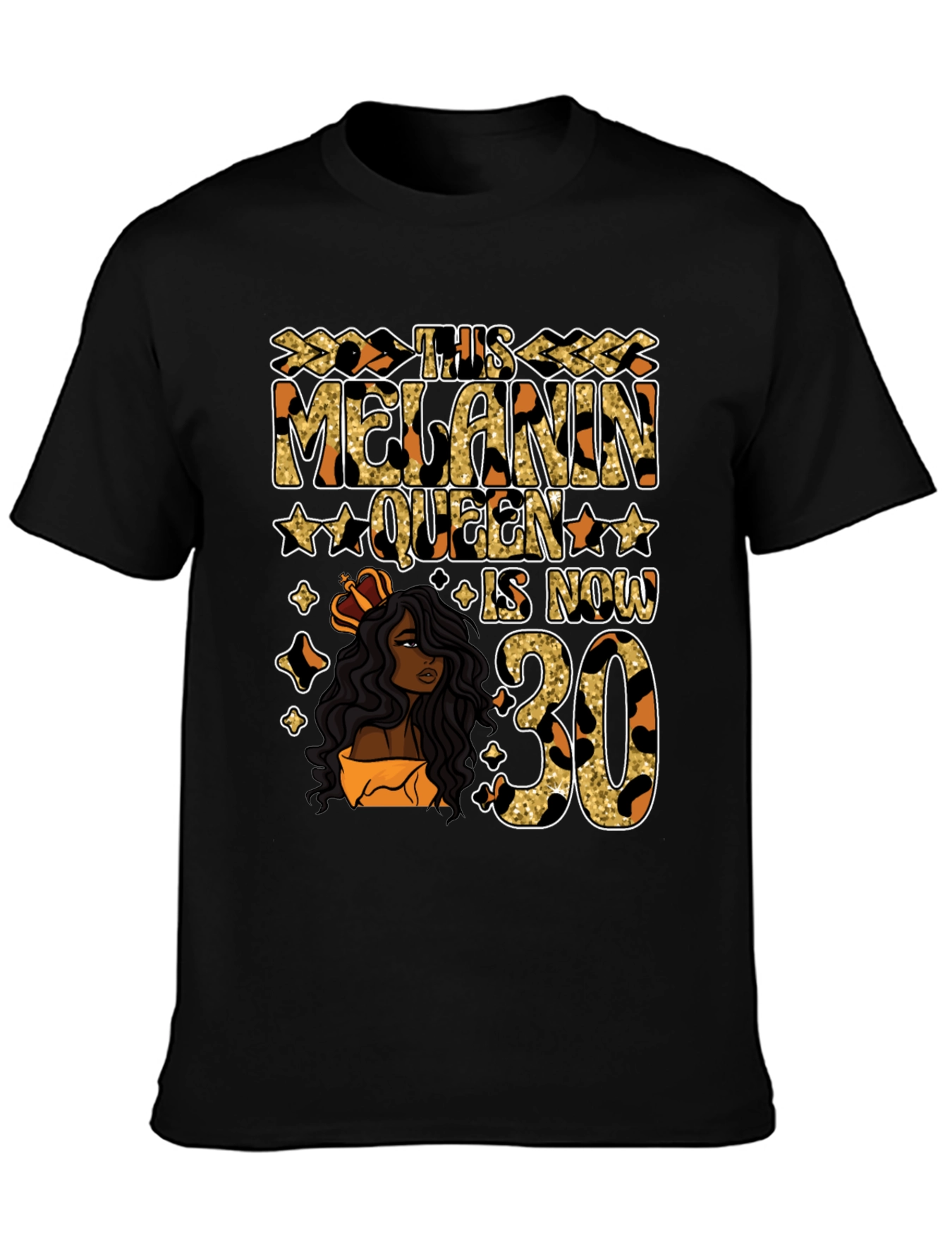 Melanin Queen 30th Birthday Graphic T-Shirt - 3