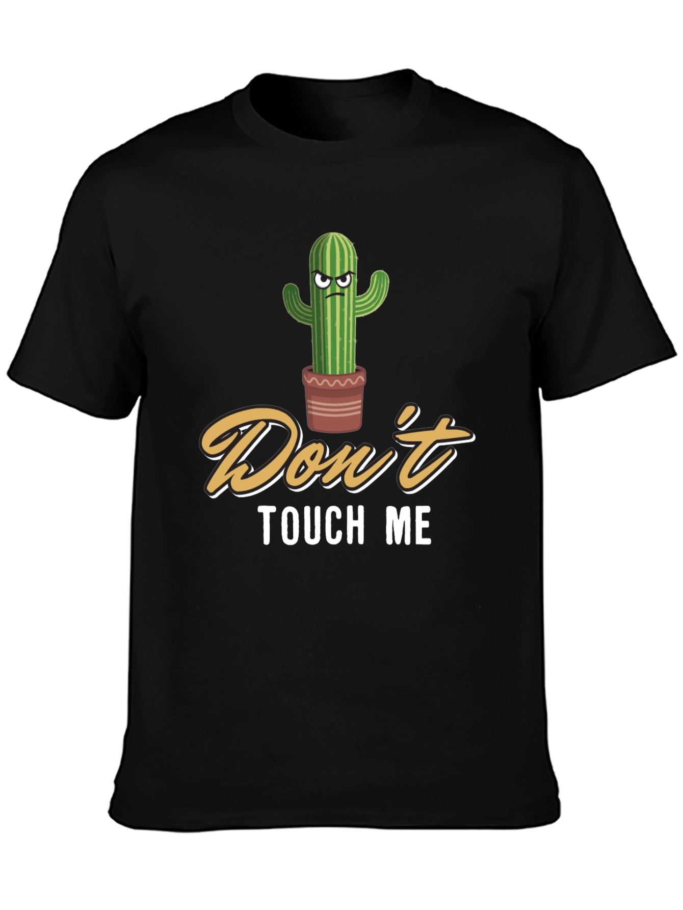 Black Don't Touch Me Cactus Graphic T-Shirt view 3