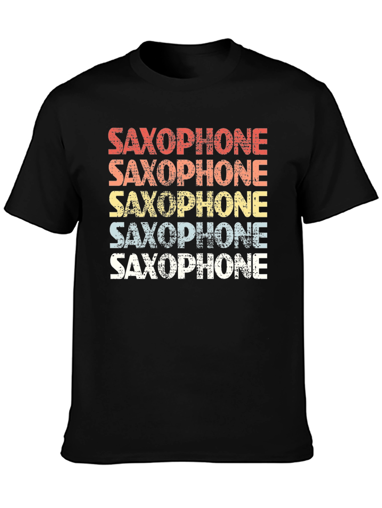 Black Retro Saxophone T-Shirt for Music Lovers view 3
