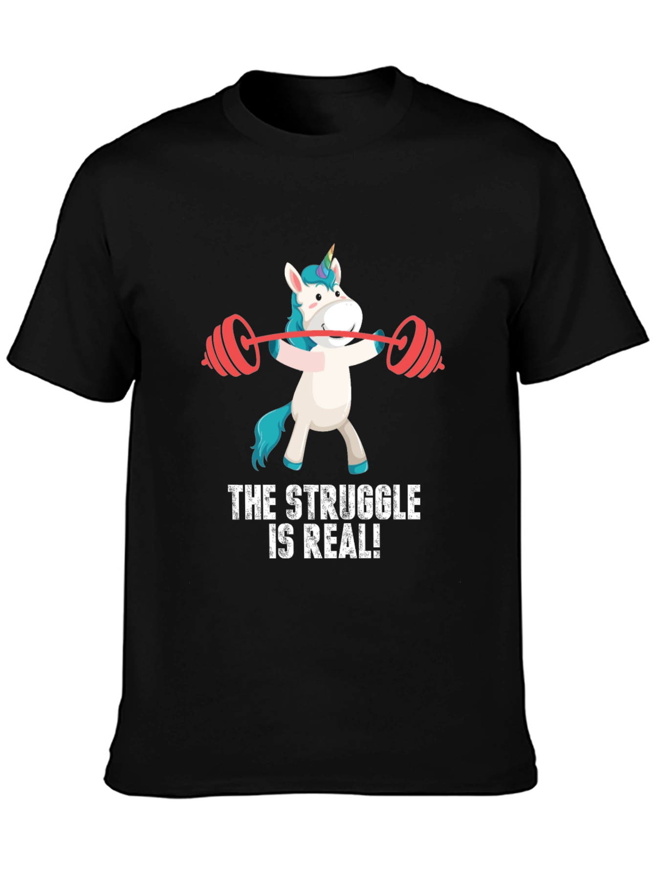 Unicorn Gym T-Shirt - The Struggle is Real! - 3